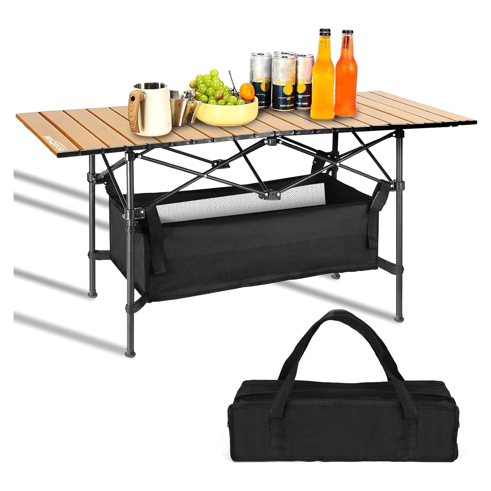 Mesa de Camping Plegable Biqissi 95.8x52.8cm para 6 Personas