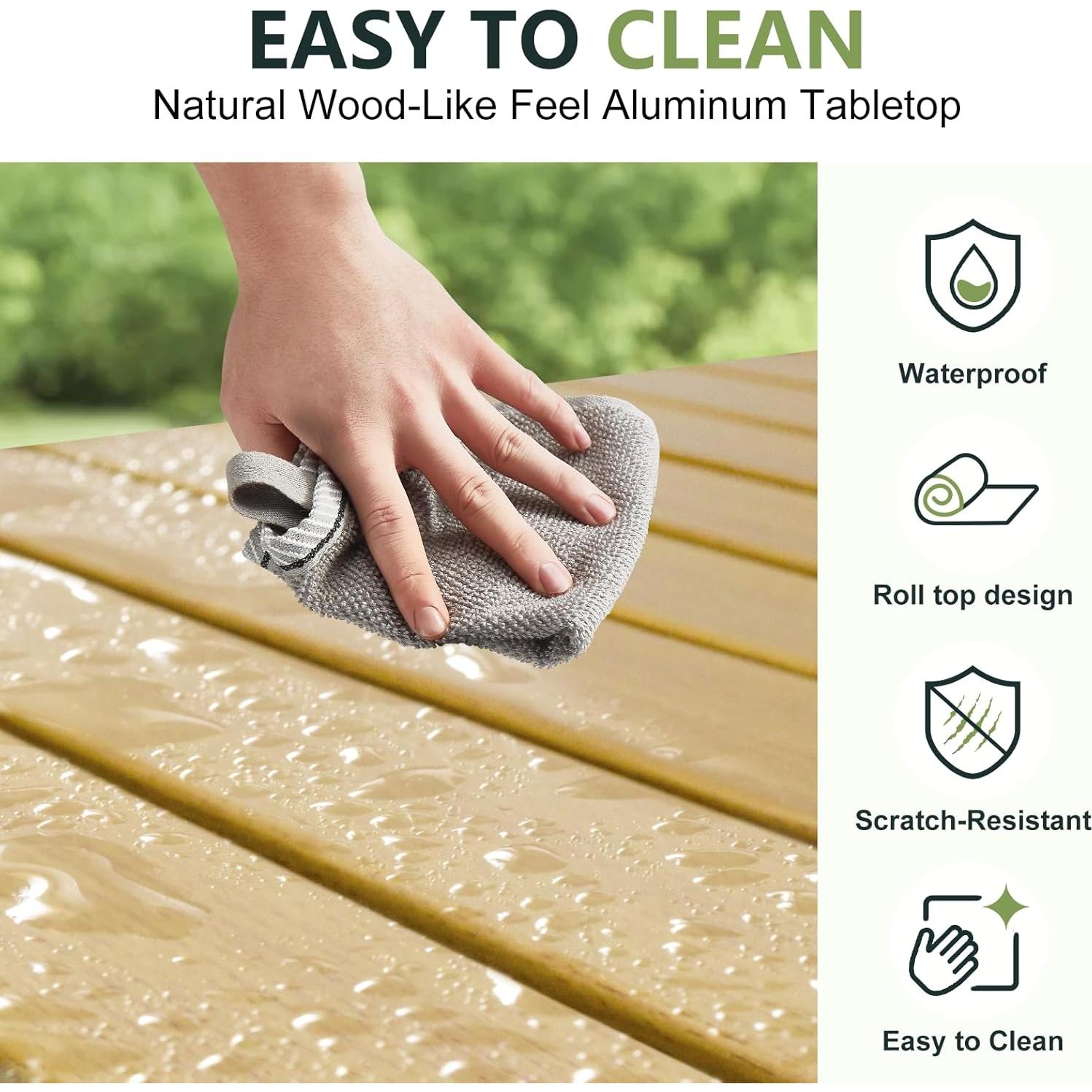 Mesa de Camping Plegable Biqissi 95.8x52.8cm para 6 Personas