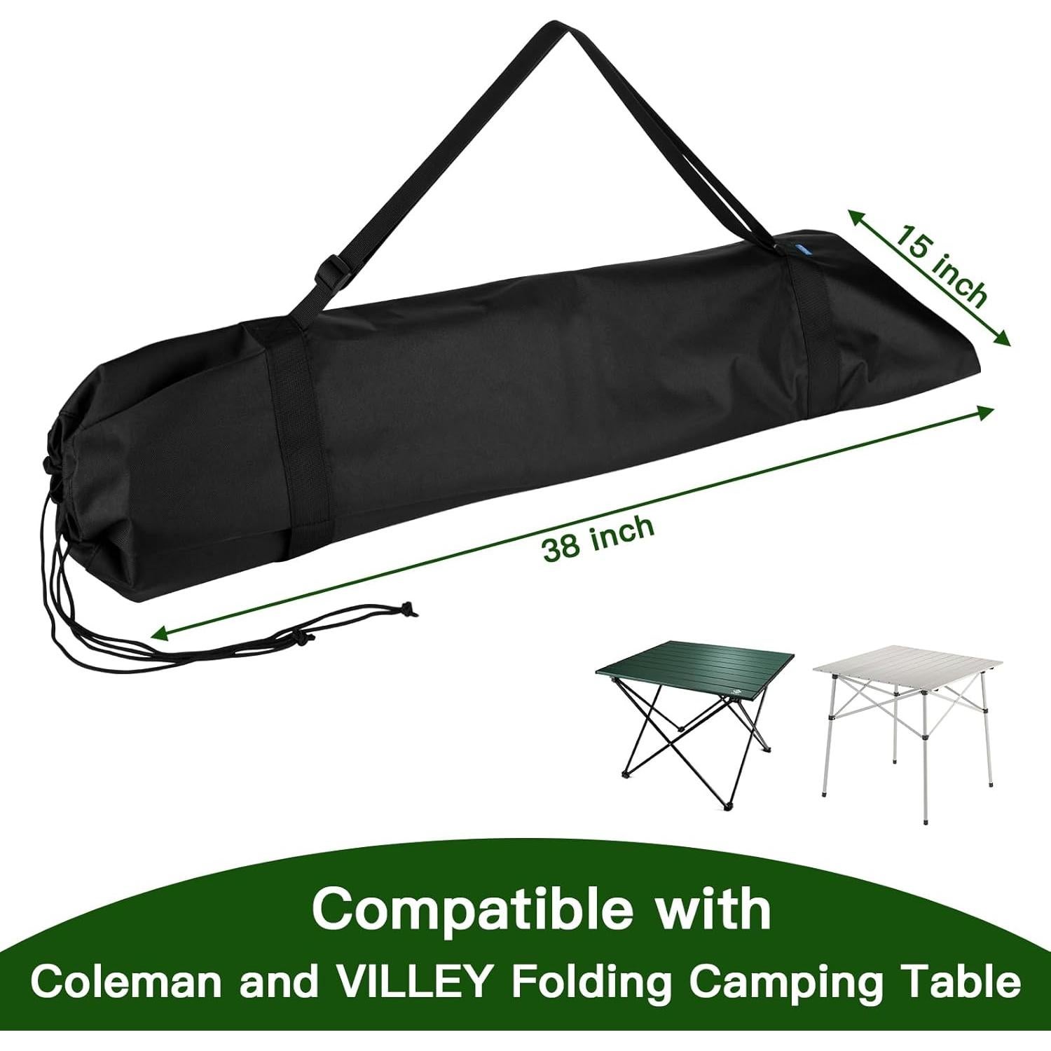 Folding Table Storage Bag, Outdoor Carry Bag for Coleman VILLEY Folding Camping Table, Portable Waterproof Picnic Folding Table Carry Case with Shoulder Strap