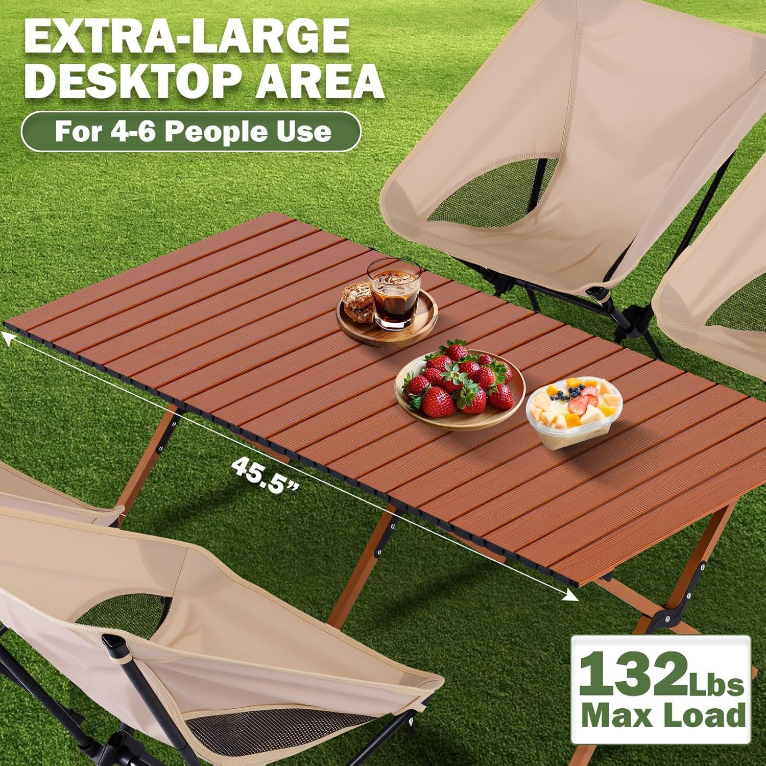 Mesa de Camping Plegable Verovita 115.6x58.9 cm para 6 Personas