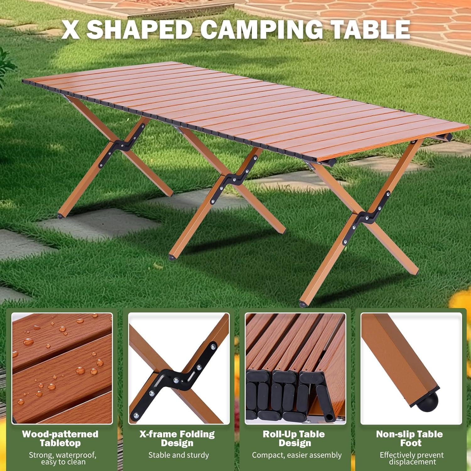 Mesa de Camping Plegable Verovita 115.6x58.9 cm para 6 Personas