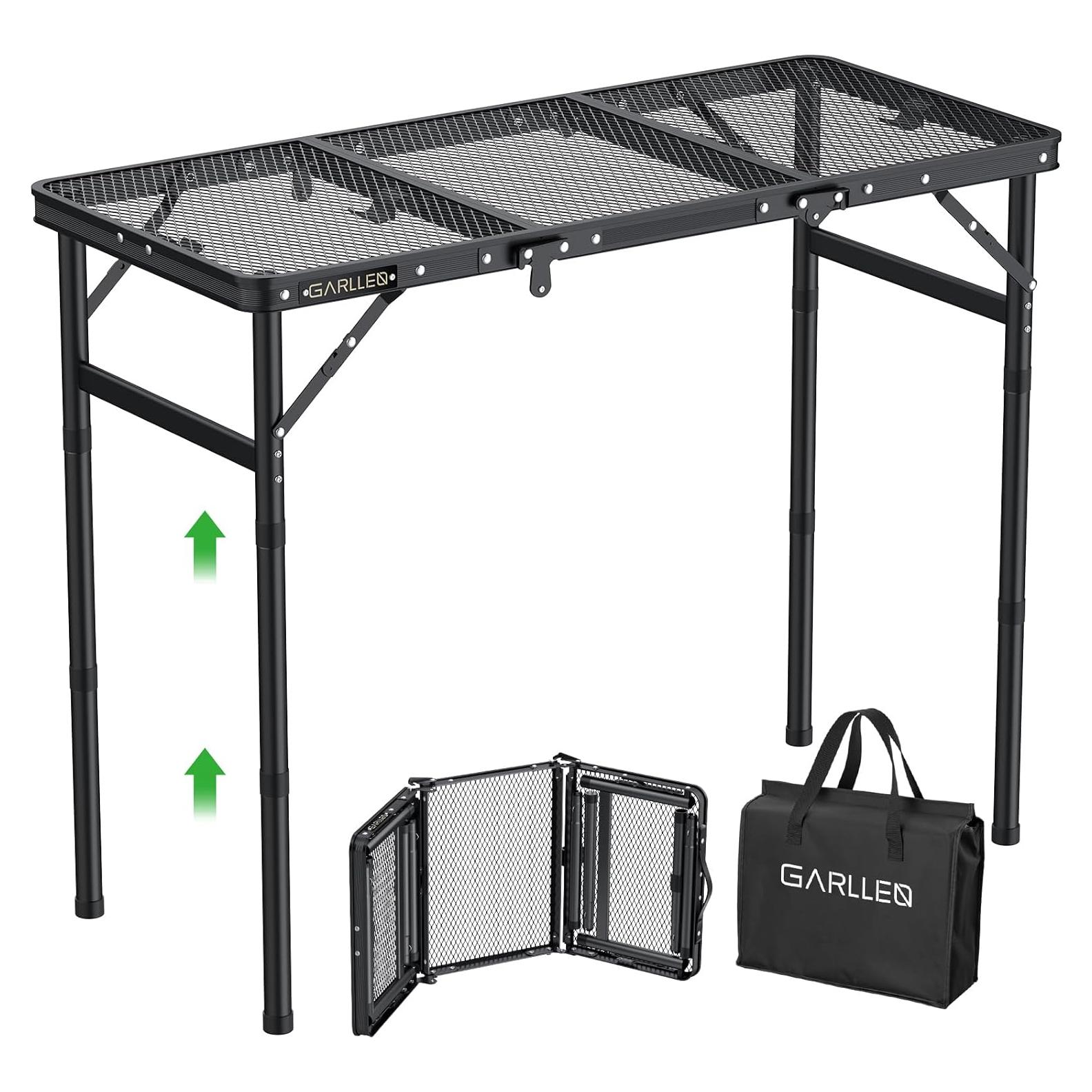Mesa de Picnic Plegable GARLLEN 87x40 cm Ajustable 3 Alturas