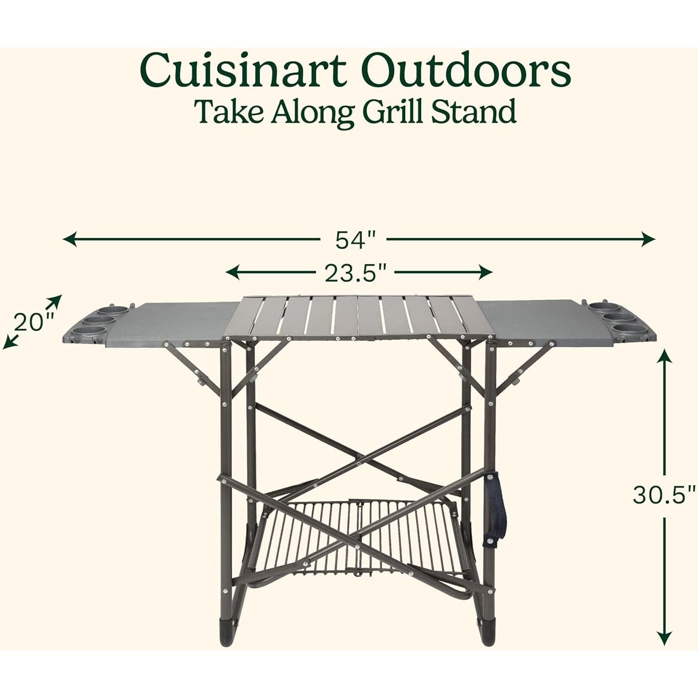 Mesa Plegable Portátil Cuisinart CFGS-222 para BBQ y Camping