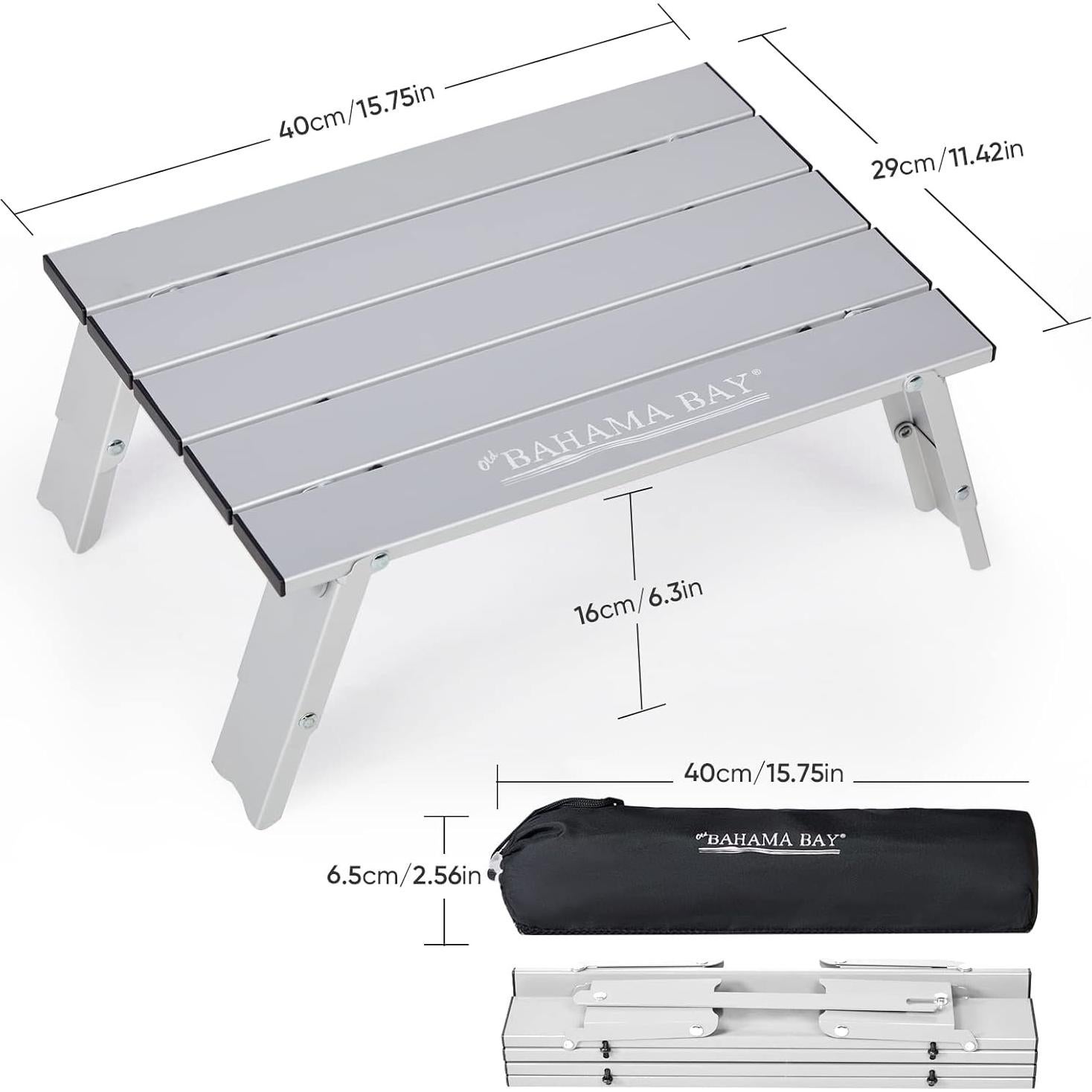 Ultralight Aluminum Mini Table, 66lbs/30kg Weight Capacity, Foldable Small Beach Table with Retractable Legs,Suitable for Picnic Camping Outdoor Hiking