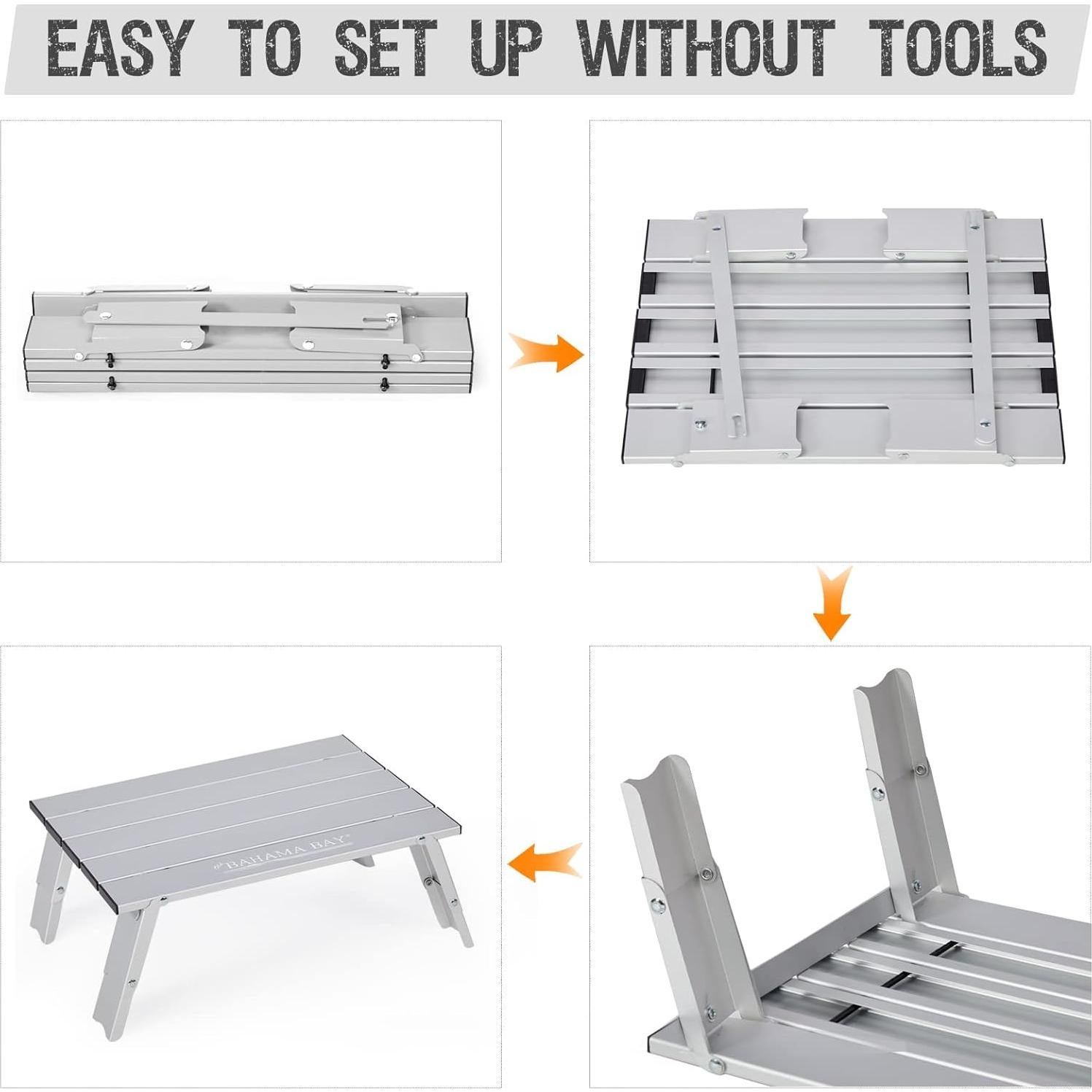 Ultralight Aluminum Mini Table, 66lbs/30kg Weight Capacity, Foldable Small Beach Table with Retractable Legs,Suitable for Picnic Camping Outdoor Hiking