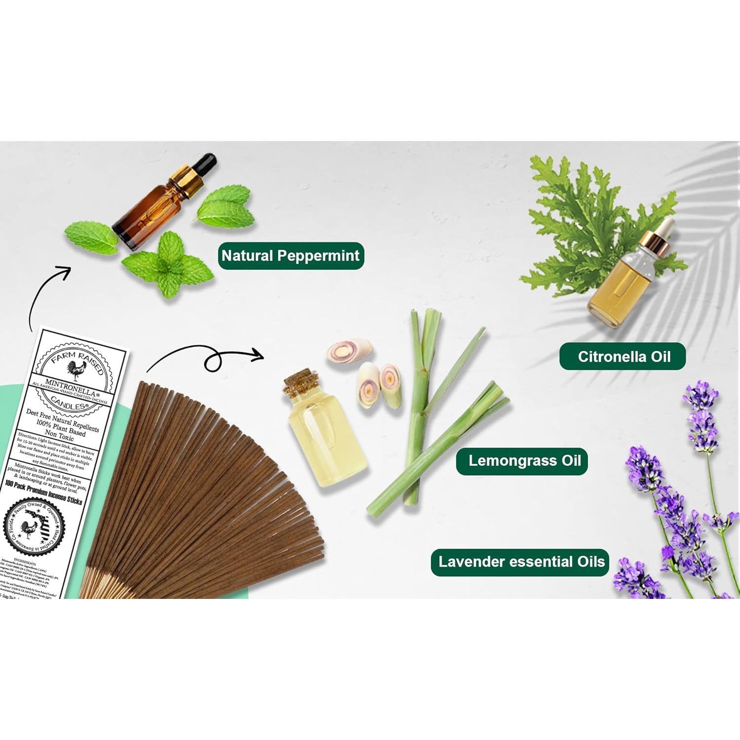 Varitas Repelentes de Mosquitos Mintronella - 100 Unidades