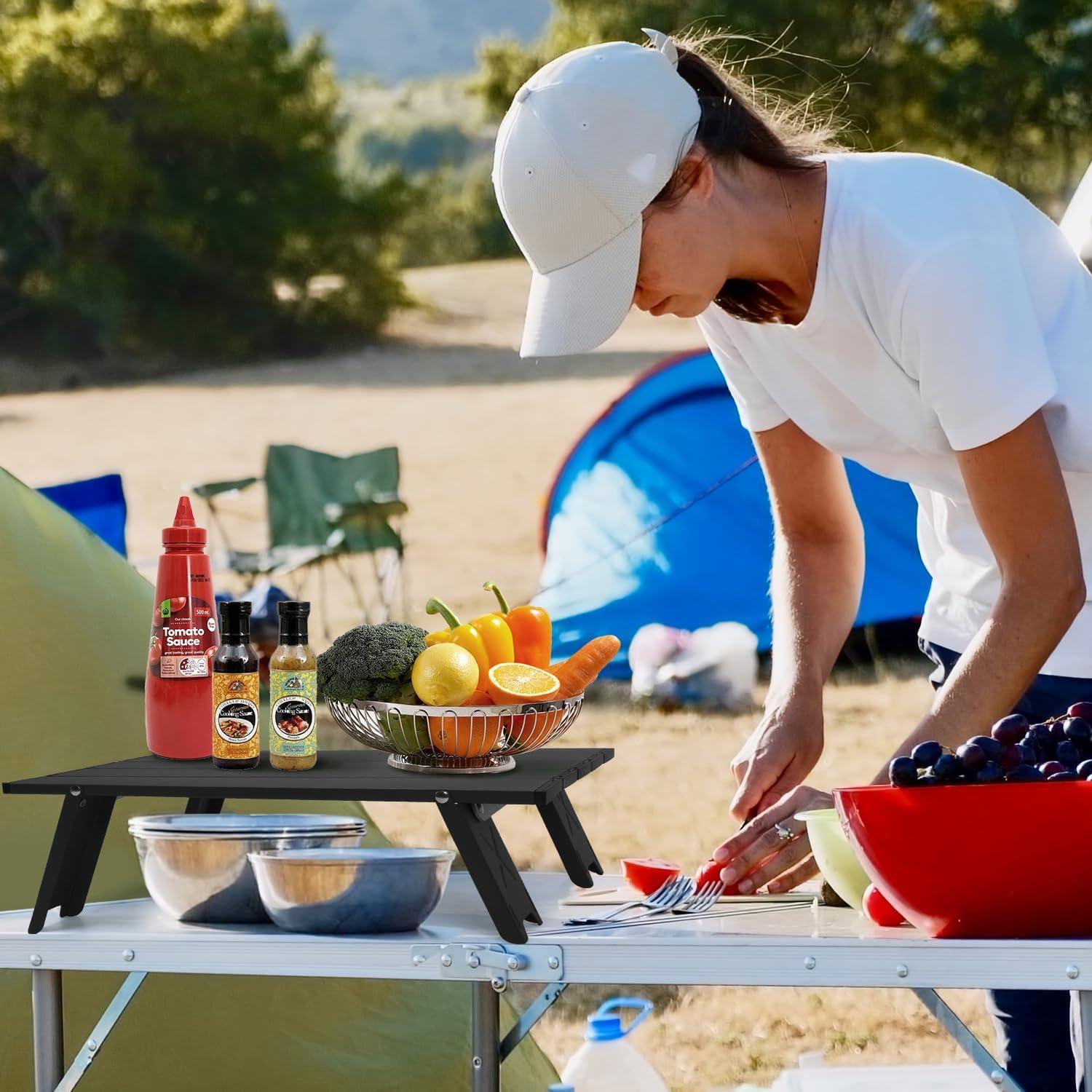 Mesa de Camping Plegable Outplea Mini Negra 40x28.5 cm