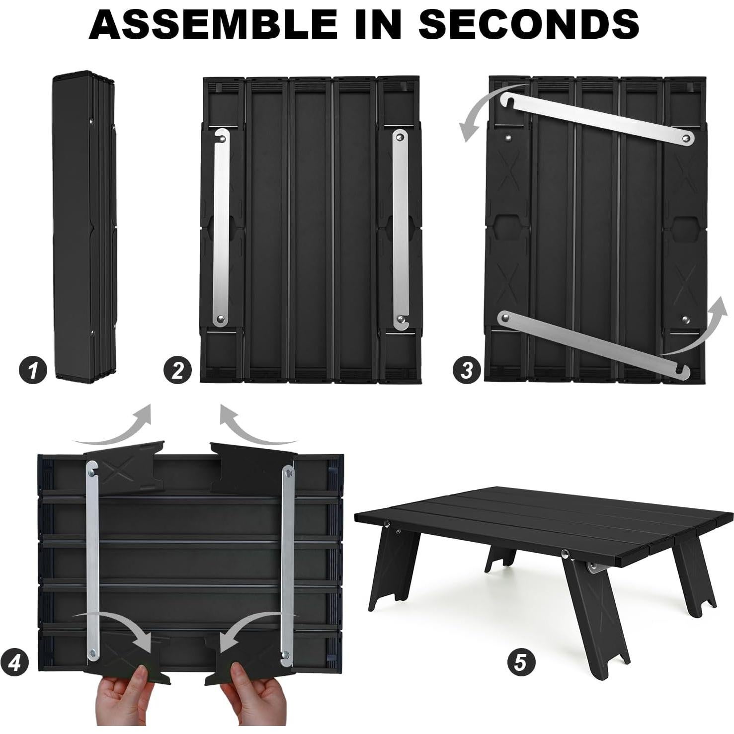 Mesa de Camping Plegable Outplea Mini Negra 40x28.5 cm