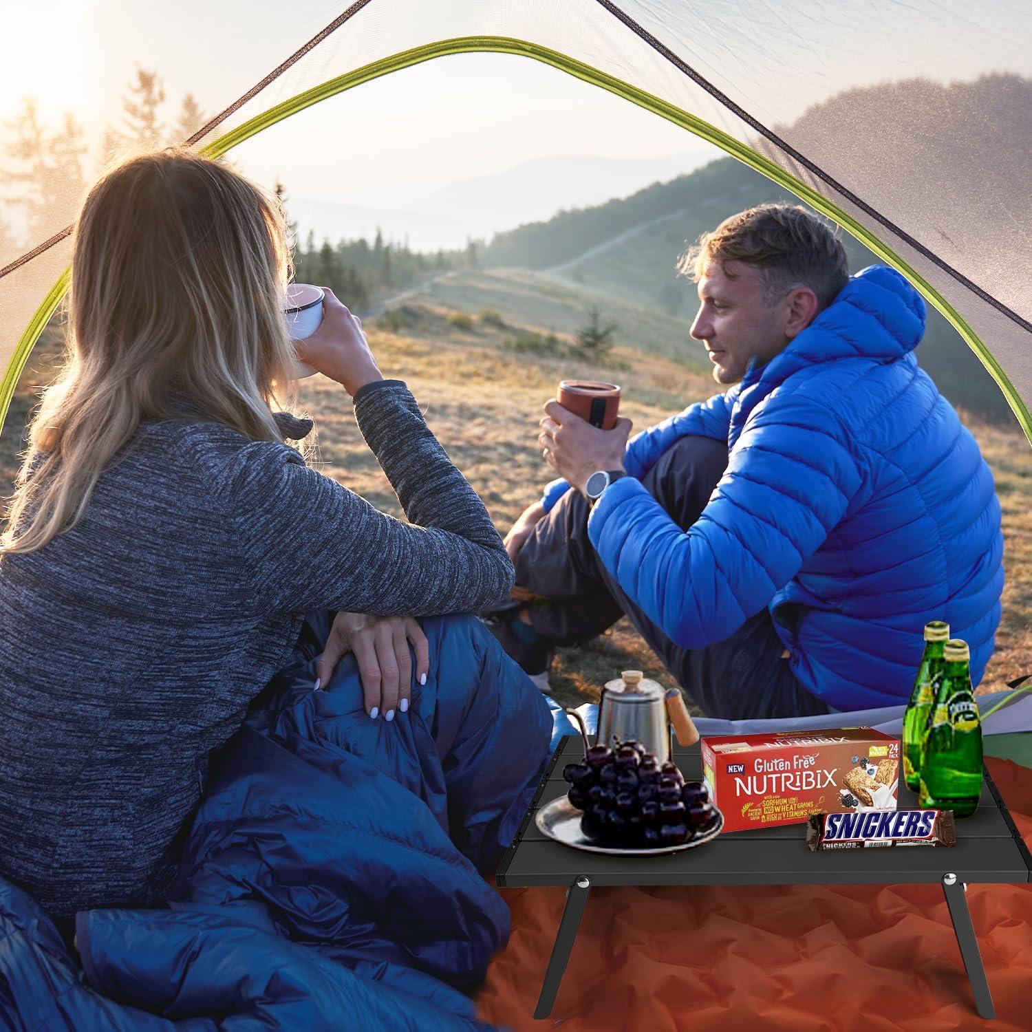 Mesa de Camping Plegable Outplea Mini Negra 40x28.5 cm