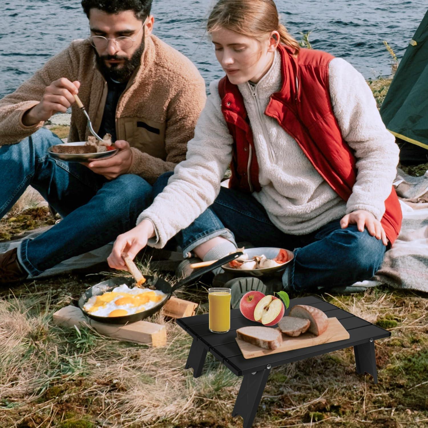 Mesa de Camping Plegable Outplea Mini Negra 40x28.5 cm