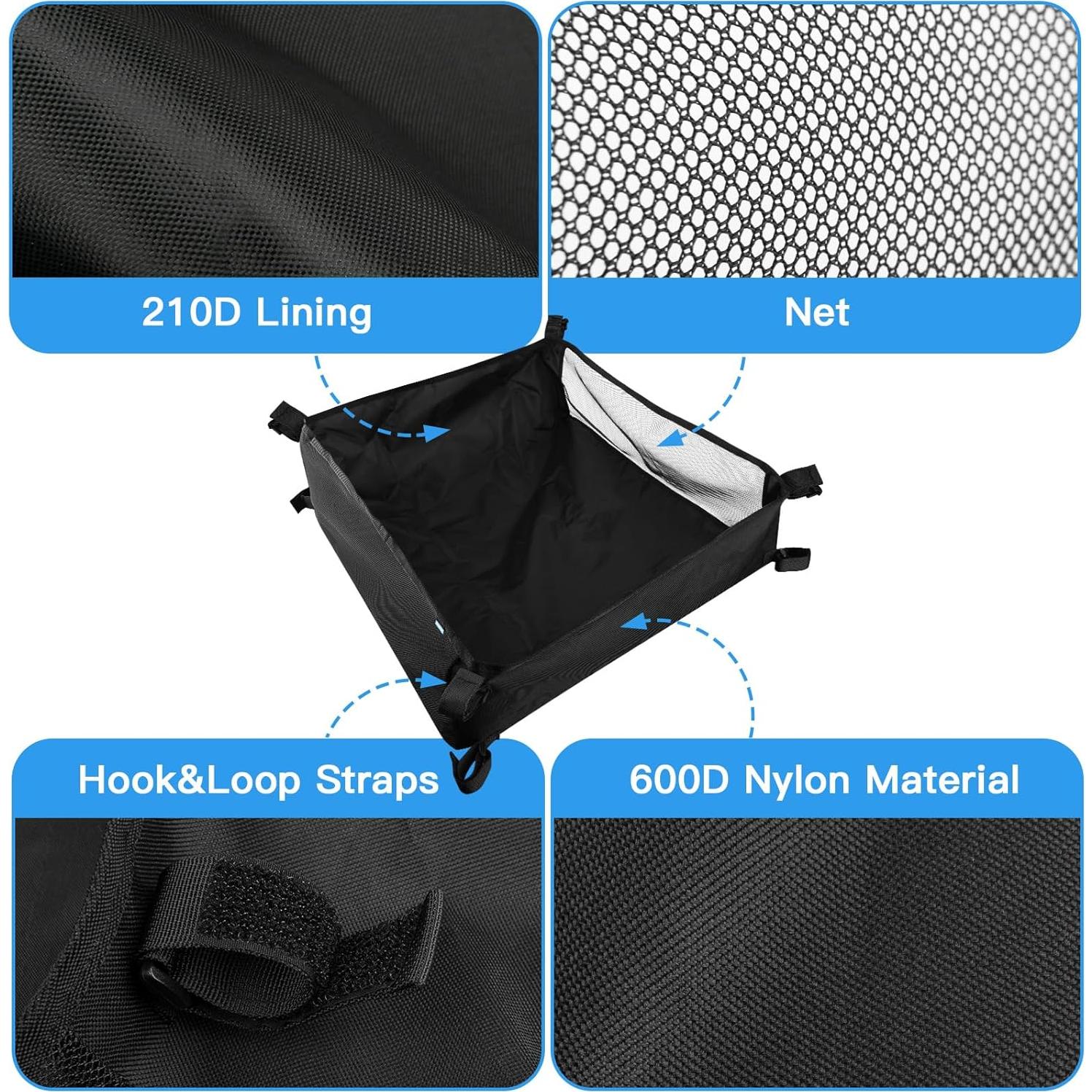 Storage Basket for Coleman Outdoor Camping Table, Portable Mesh Bag with Adjustable Hook and Loop Straps, Large Picnic Table Oxford Organizer Pouch for Camping Travel