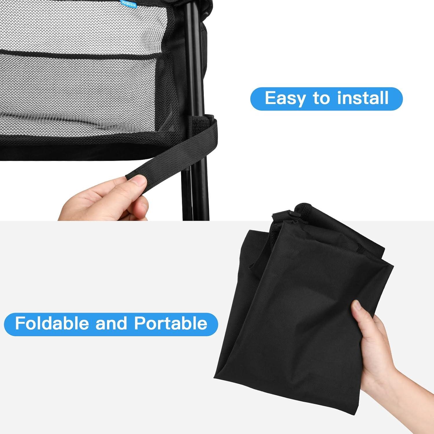 Storage Basket for Coleman Outdoor Camping Table, Portable Mesh Bag with Adjustable Hook and Loop Straps, Large Picnic Table Oxford Organizer Pouch for Camping Travel