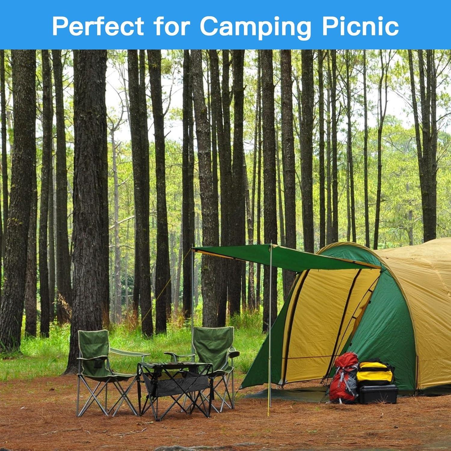 Storage Basket for Coleman Outdoor Camping Table, Portable Mesh Bag with Adjustable Hook and Loop Straps, Large Picnic Table Oxford Organizer Pouch for Camping Travel