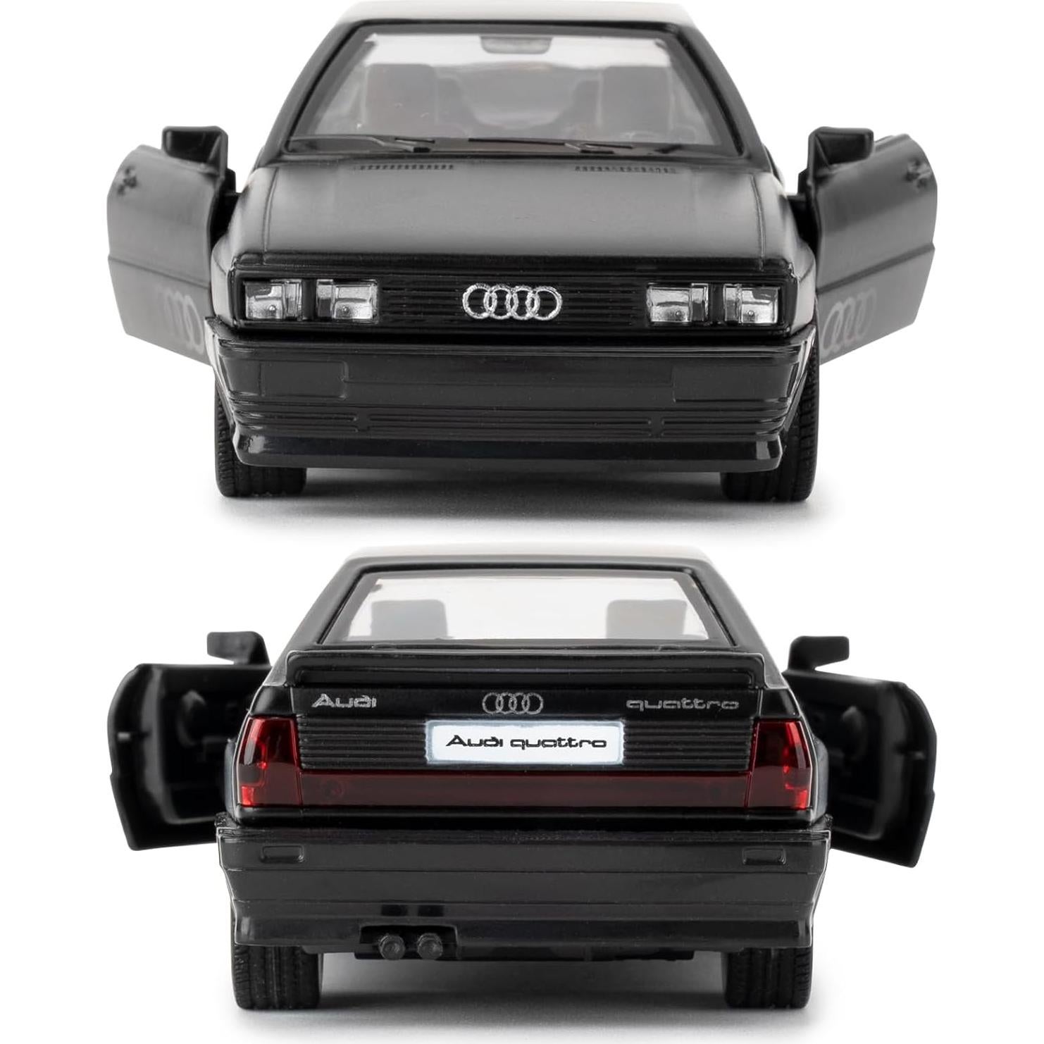 Audi Quattro 1980 1:36 Metal Retroceso Negro Juguete