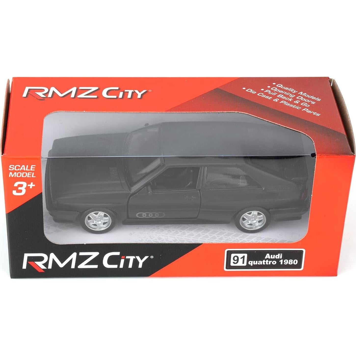 Audi Quattro 1980 1:36 Metal Retroceso Negro Juguete