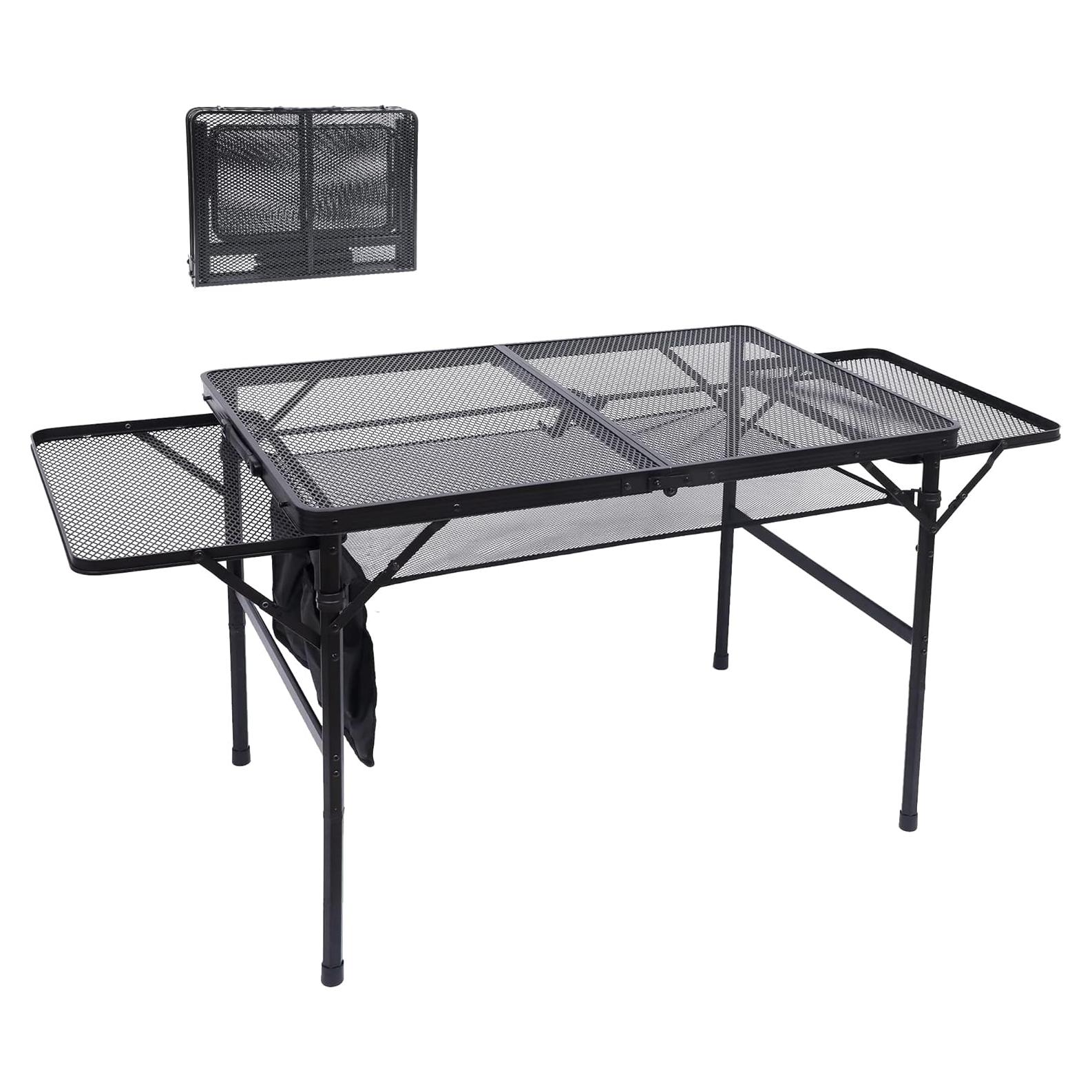 Mesa de Parrilla Plegable Nice C, Ajustable 1.34m, Metal
