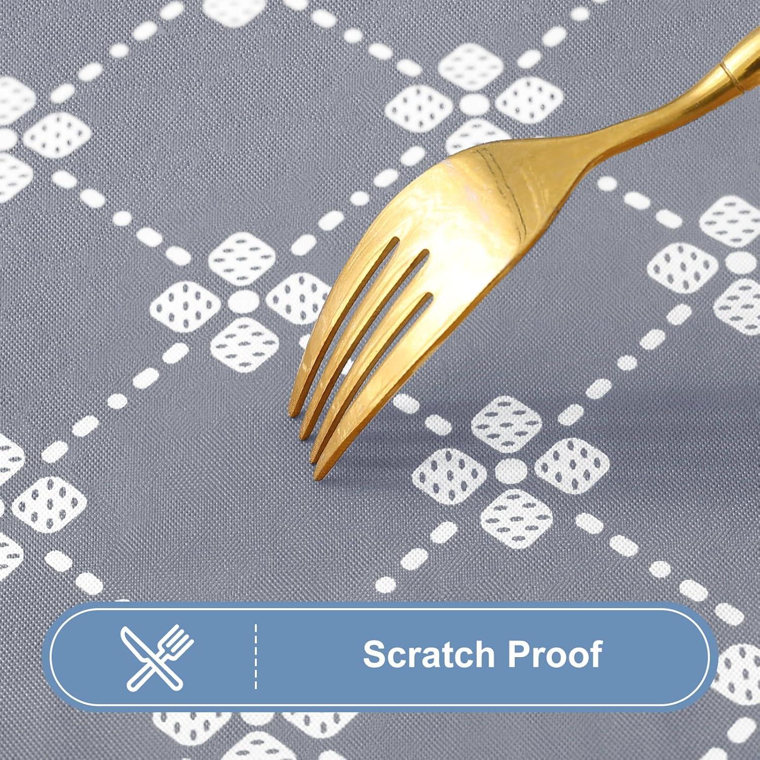 misaya Rectangle Vinyl Table Cloth, Elastic Fitted Tablecloth with Flannel Backing, Waterproof Plastic Table Cover Fits 6 Foot Folding Tables for Camping, Indoor and Outdoor (Grey, 30" x 72")