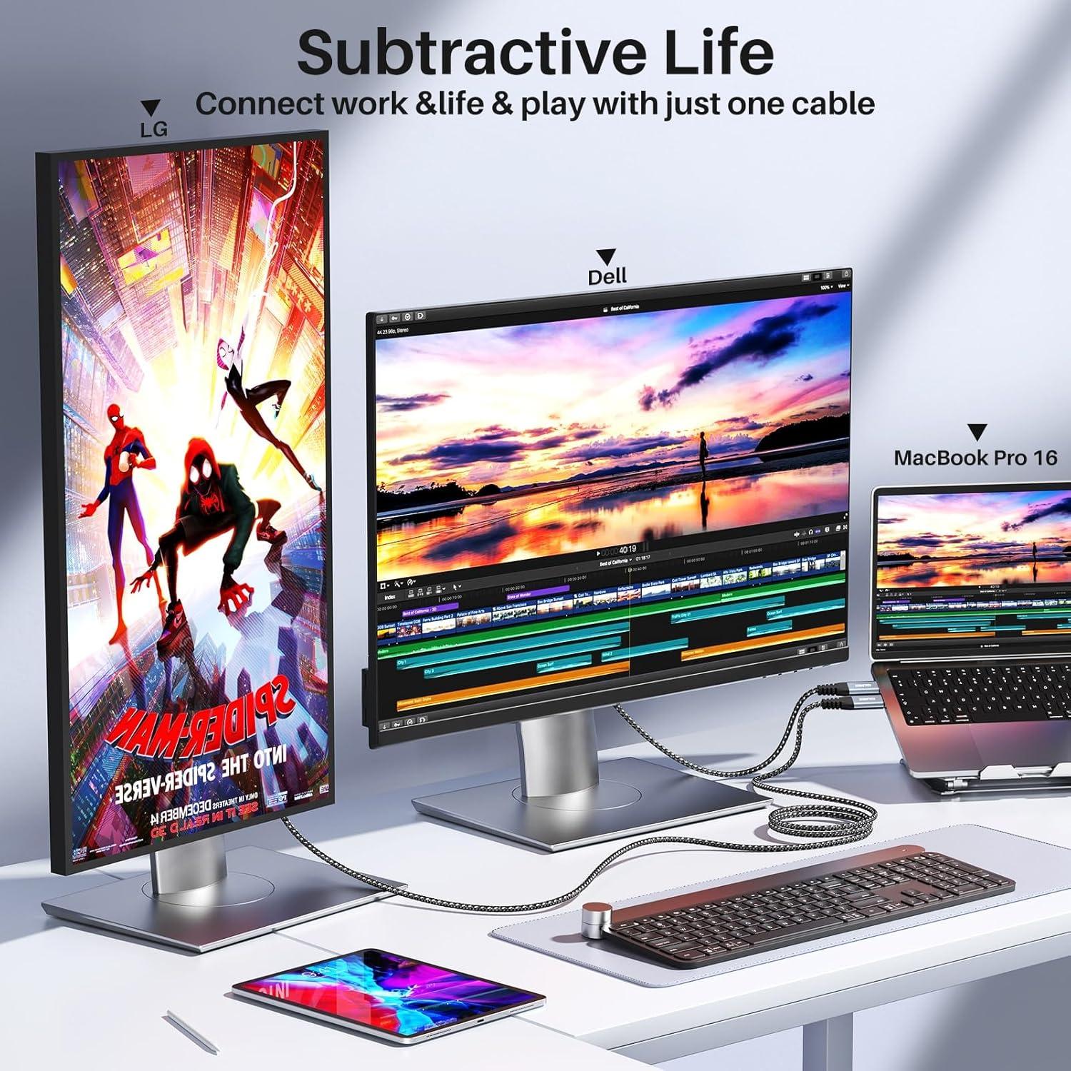 Cable USB C a USB C 2.01m 4K 20Gbps Carga Rápida 100W