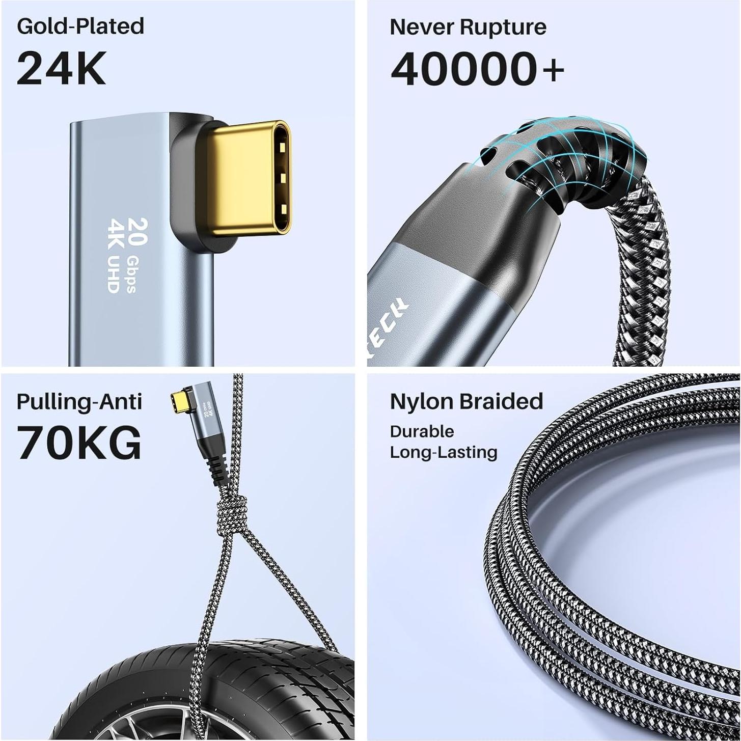 Cable USB C a USB C 2.01m 4K 20Gbps Carga Rápida 100W