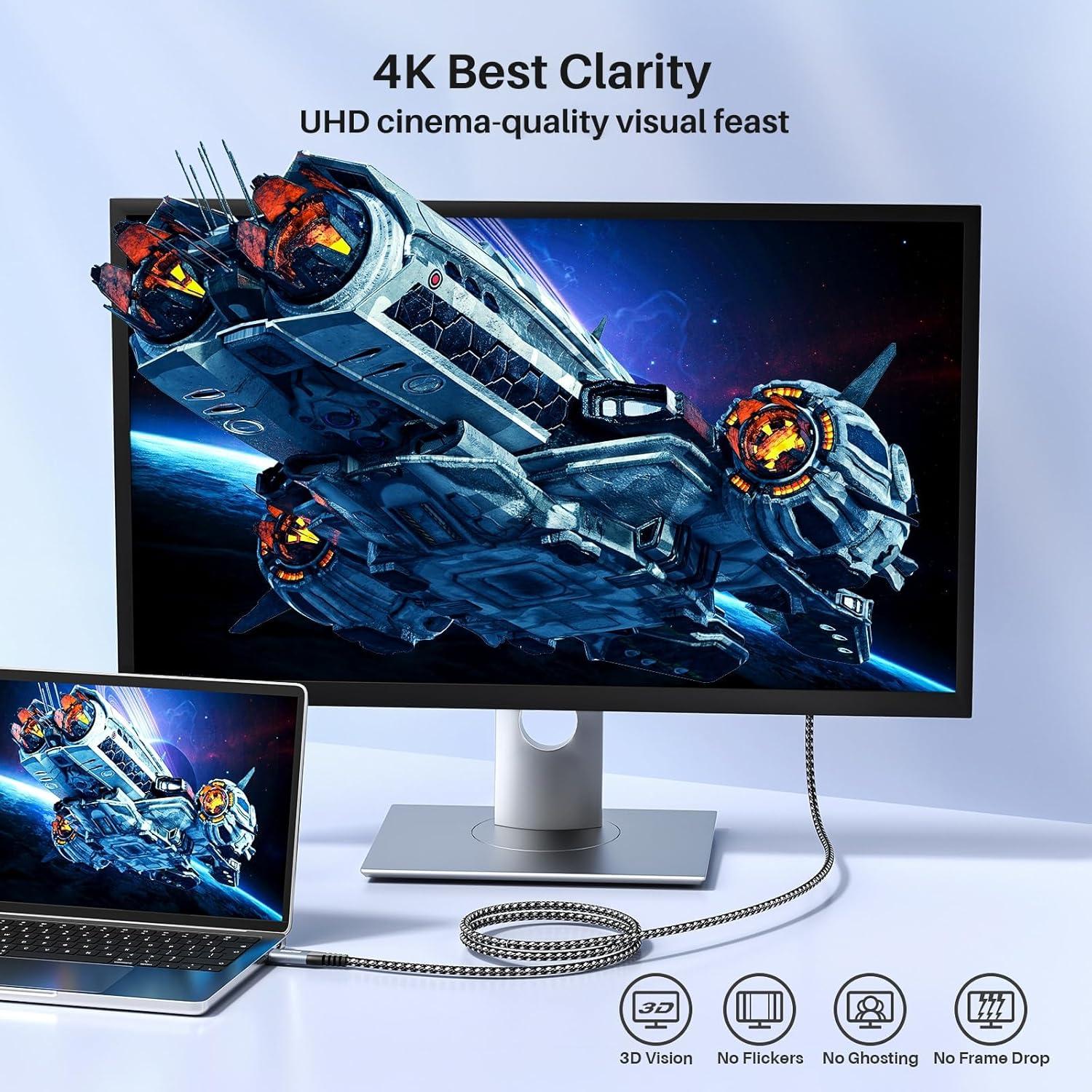 Cable USB C a USB C 2.01m 4K 20Gbps Carga Rápida 100W