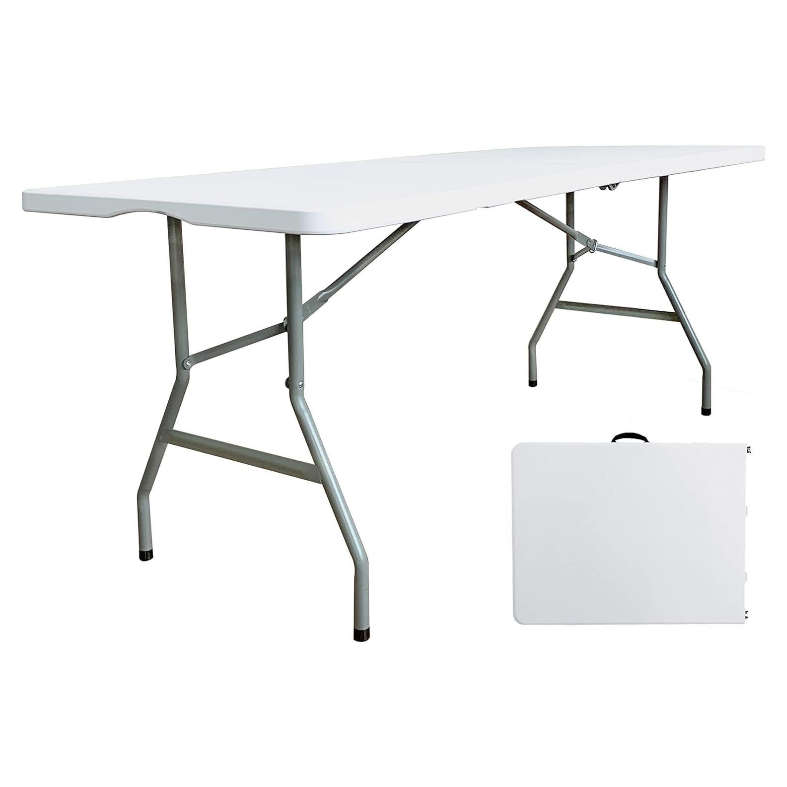 Mesa Plegable 180 cm JingPieCle Blanca Utilitaria 149.7 kg