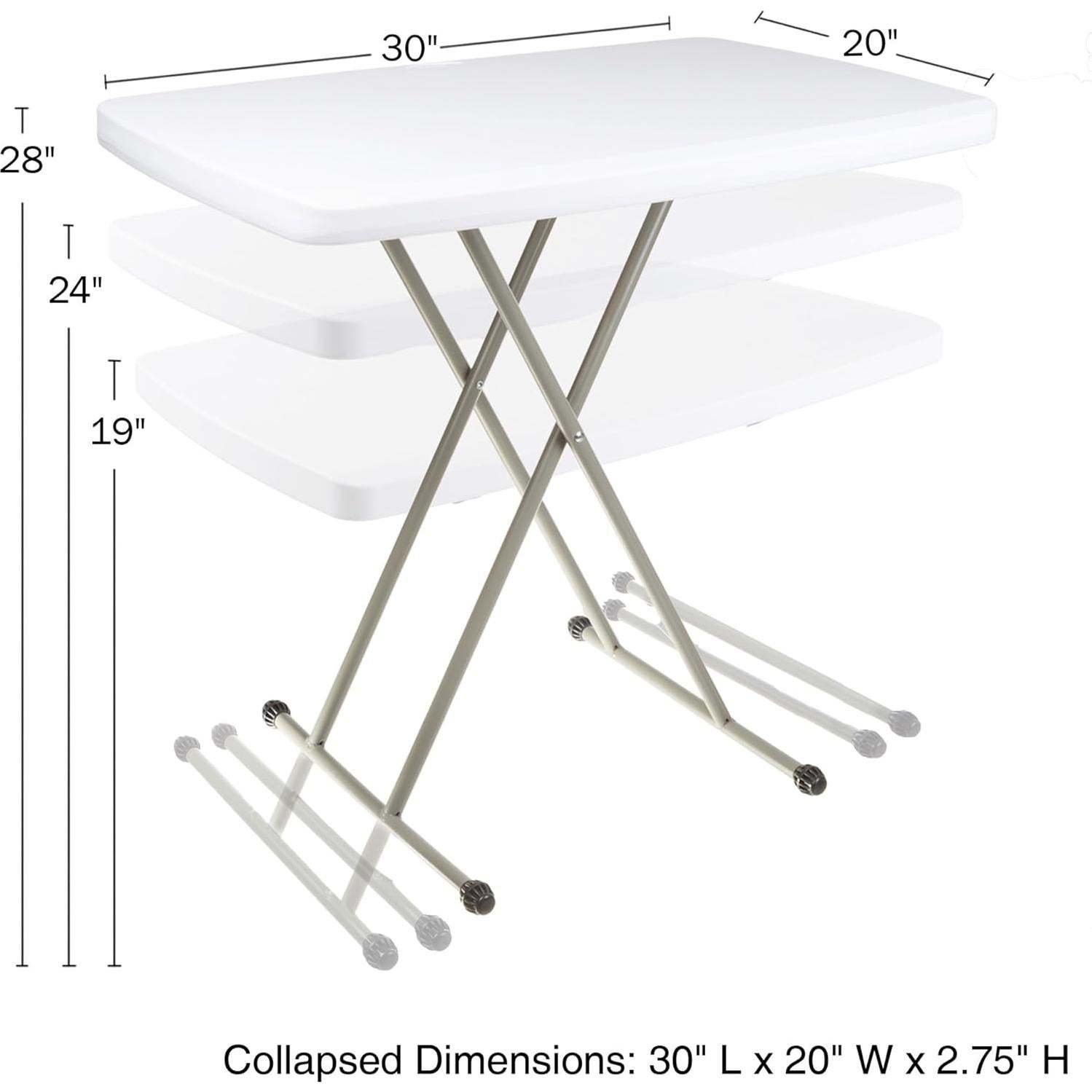 Mesa Plegable Everyday Home - Escritorio Ligero Ajustable 48.3-71.1 cm