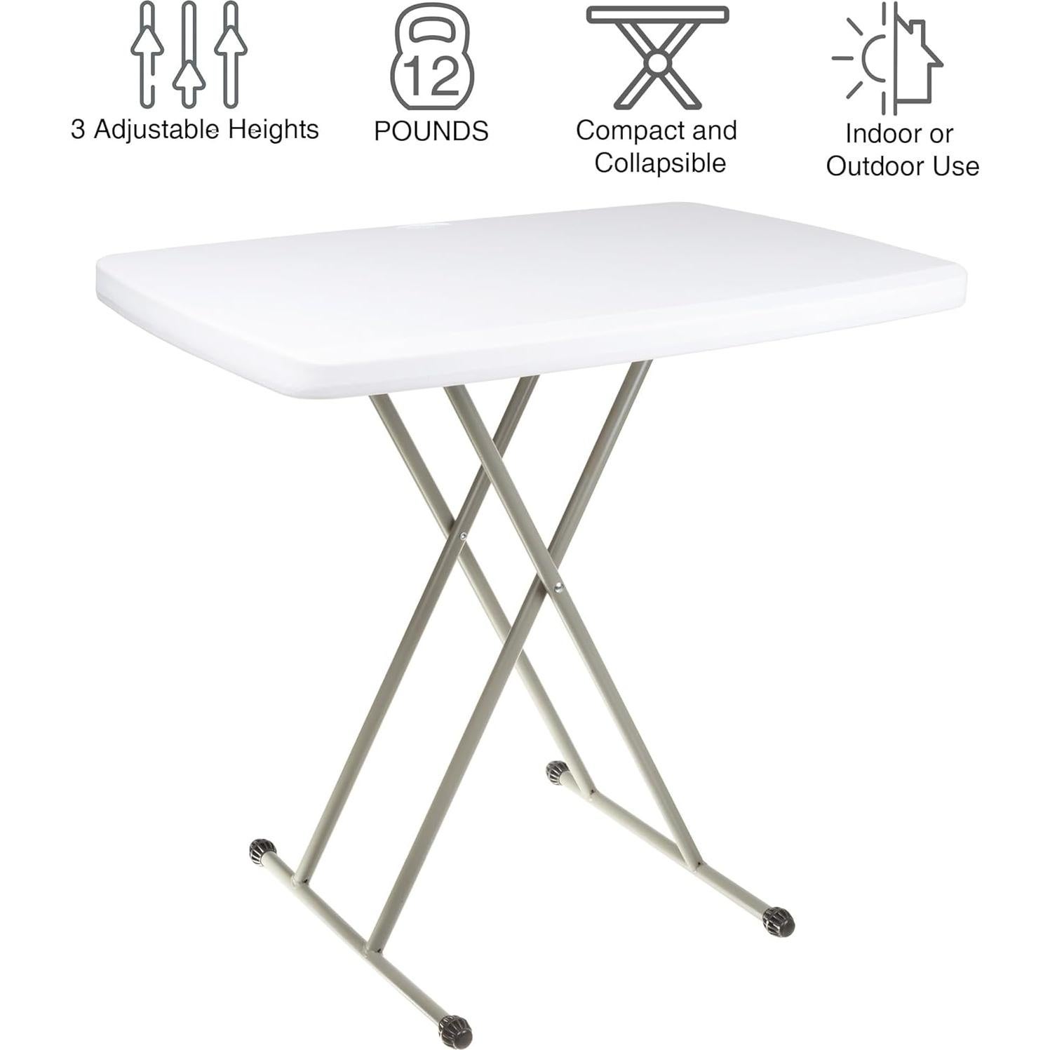 Mesa Plegable Everyday Home - Escritorio Ligero Ajustable 48.3-71.1 cm