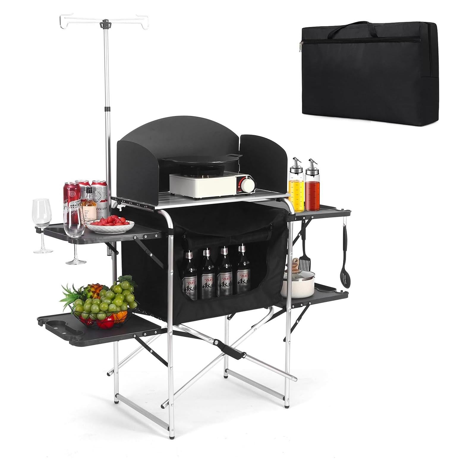 Mesa de Cocina Plegable Pnbfhn 118 cm Aluminio para Camping