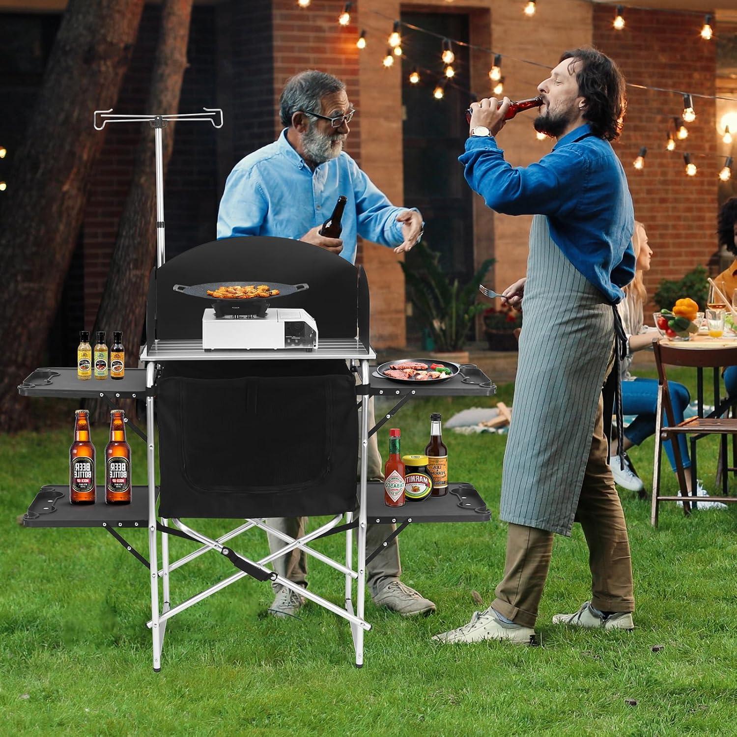 Mesa de Cocina Plegable Pnbfhn 118 cm Aluminio para Camping