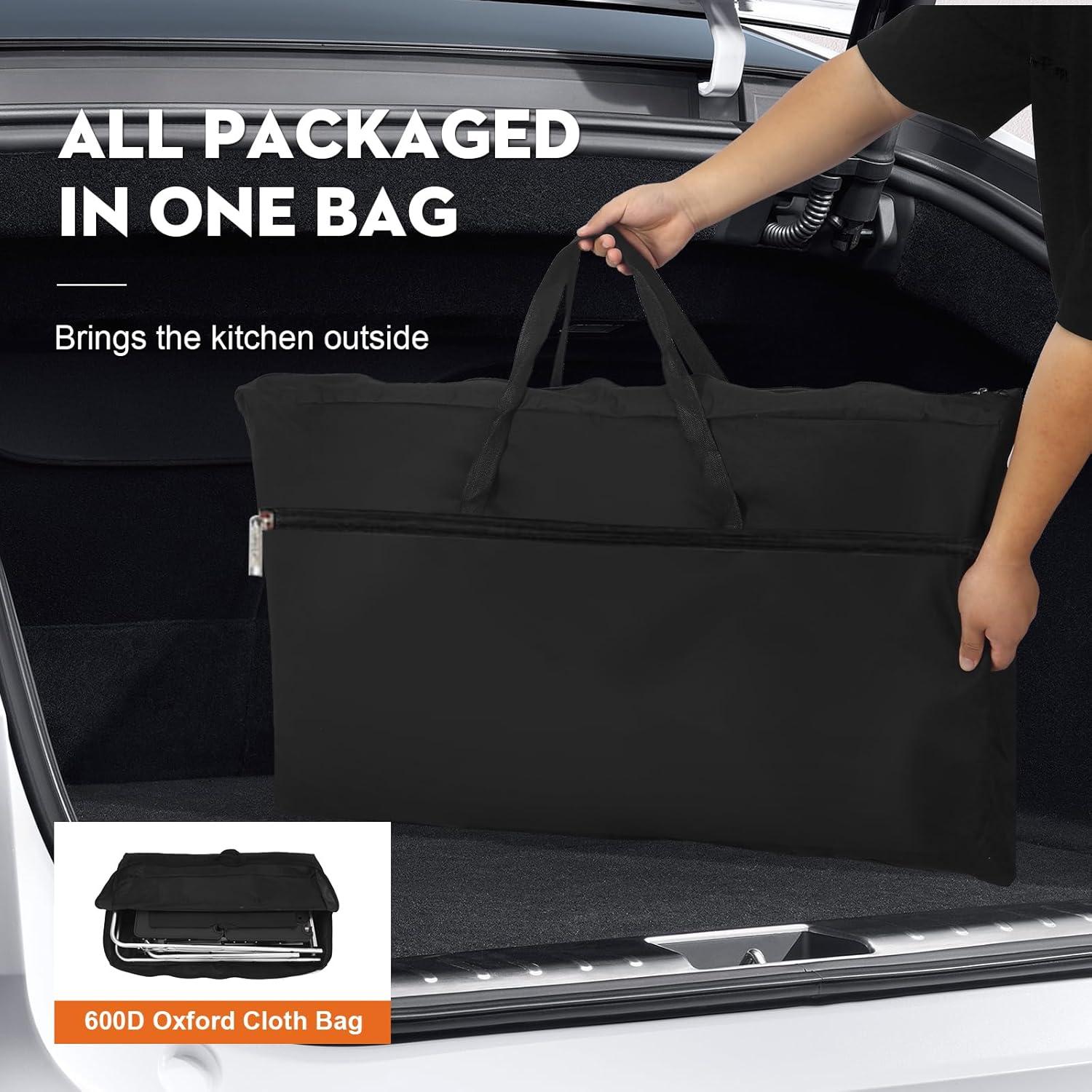 Mesa de Cocina Plegable Pnbfhn 118 cm Aluminio para Camping