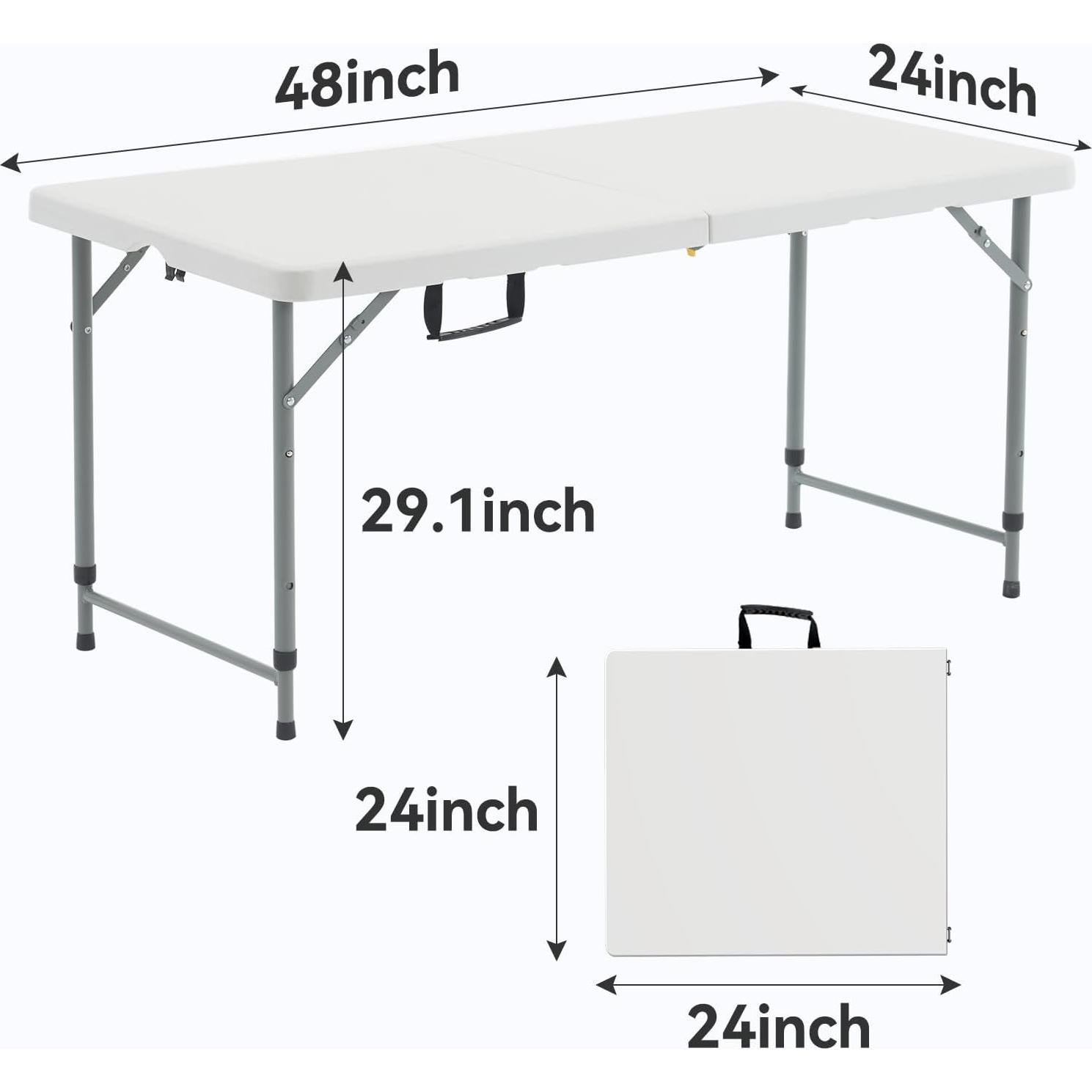 Mesa Plegable Nazhura 1.22m Blanca, Resistente y Portátil