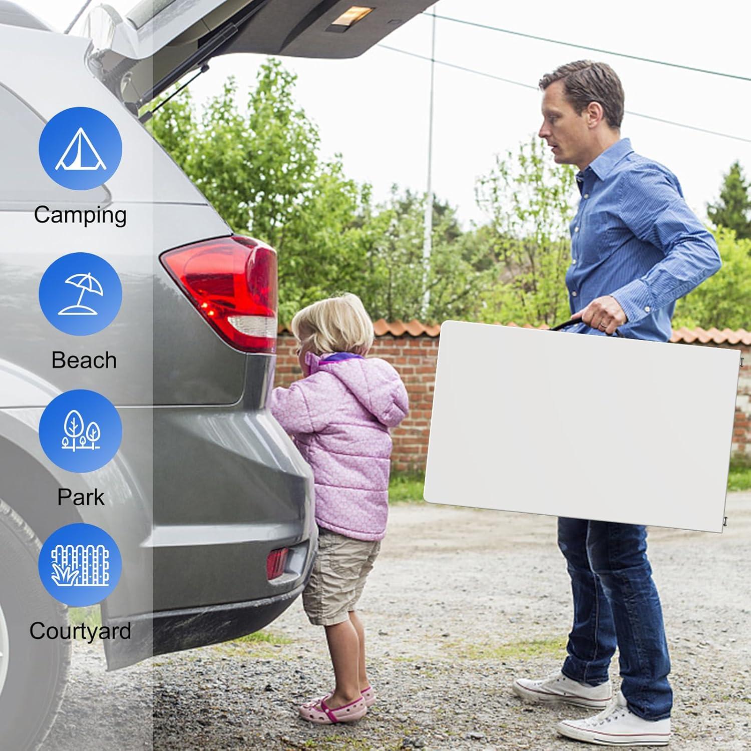 Mesa Plegable Nazhura 1.22m Blanca, Resistente y Portátil