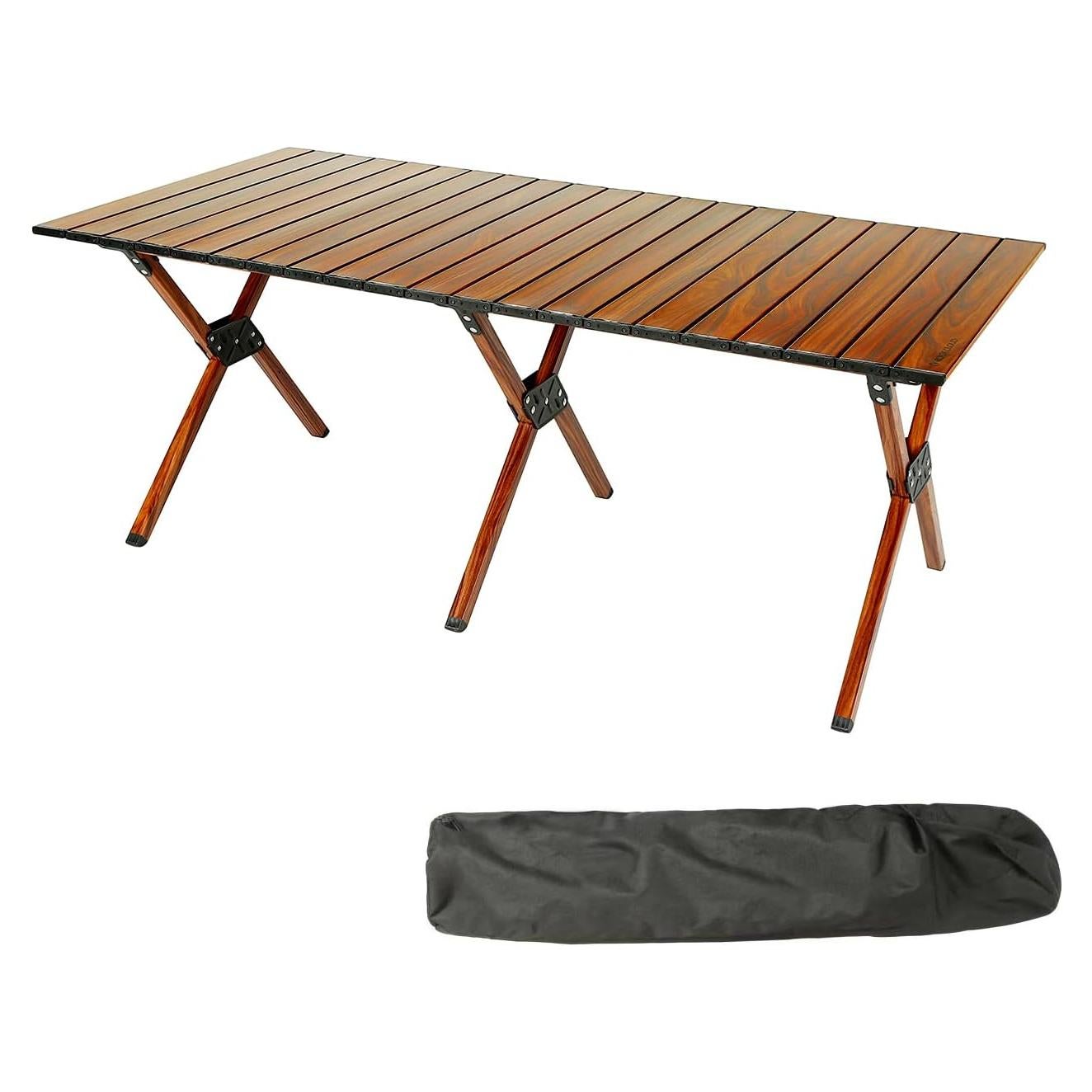 Mesa de Camping Plegable ROCK CLOUD 121.9x60.9 cm Grano de Madera