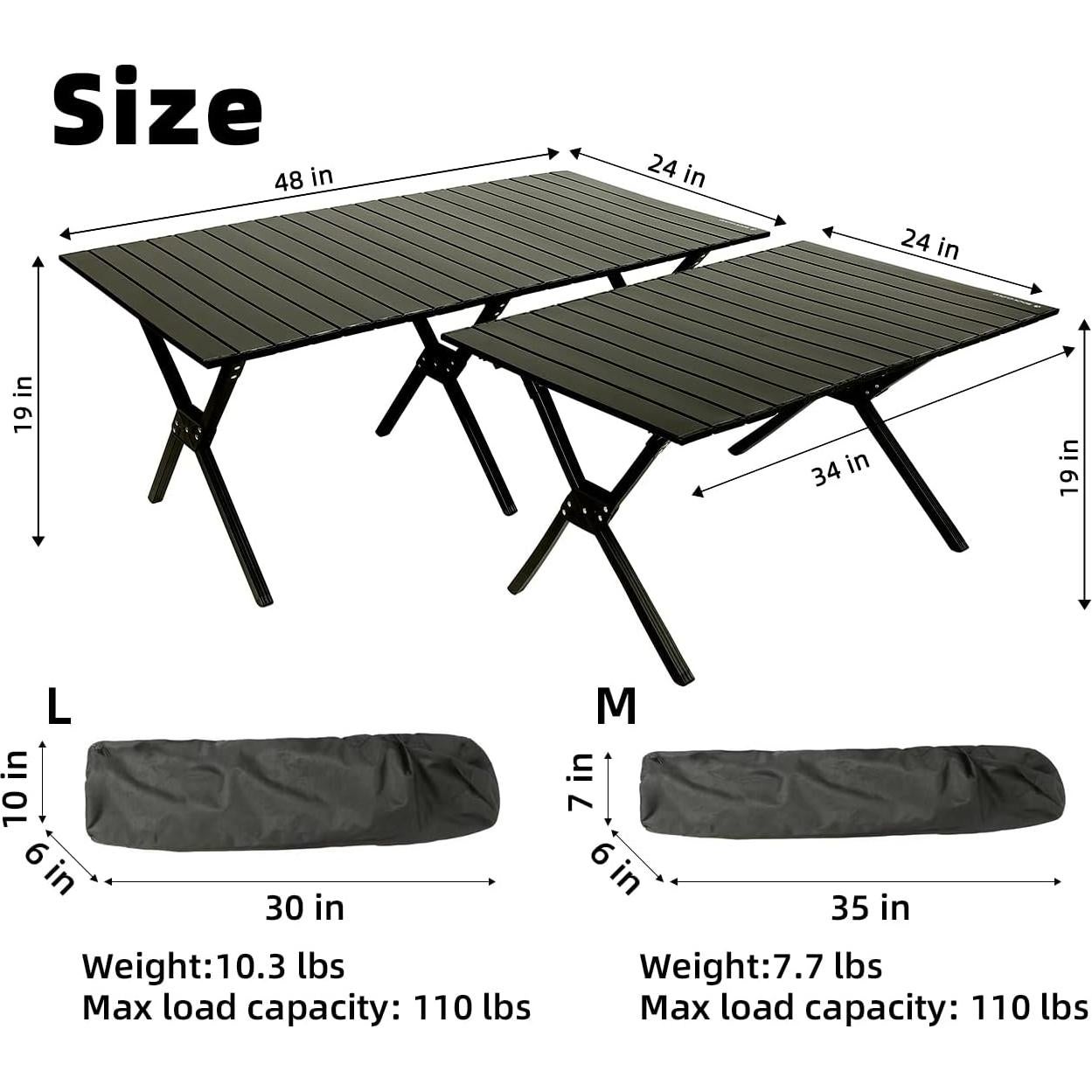 Mesa de Camping Plegable ROCK CLOUD 121.9x60.9 cm Grano de Madera