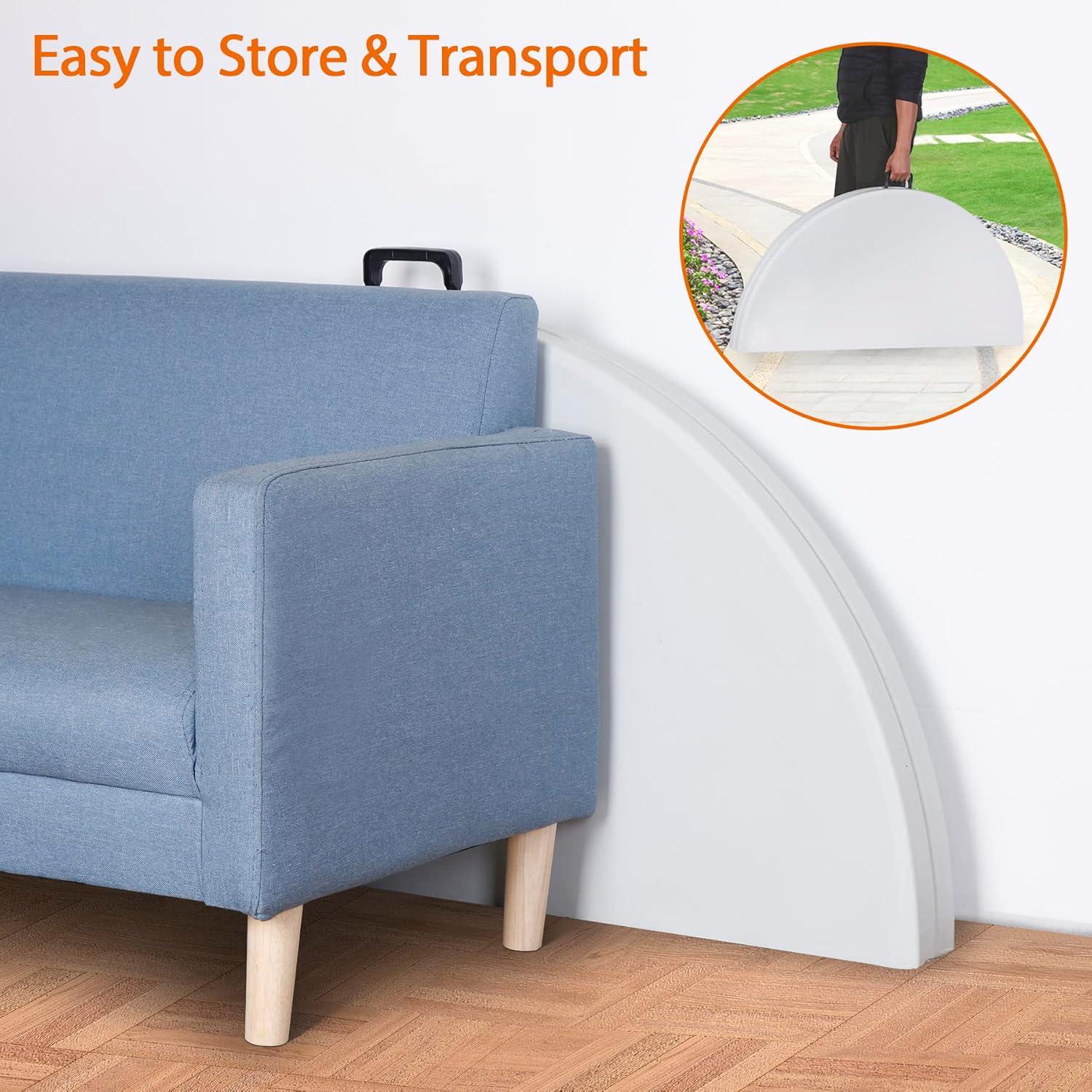 ZenStyle Folding Table, Indoor Outdoor Portable Plastic Dining Card Table Utility Table for Camping Dining Event Party, White (Round, 48"x48")