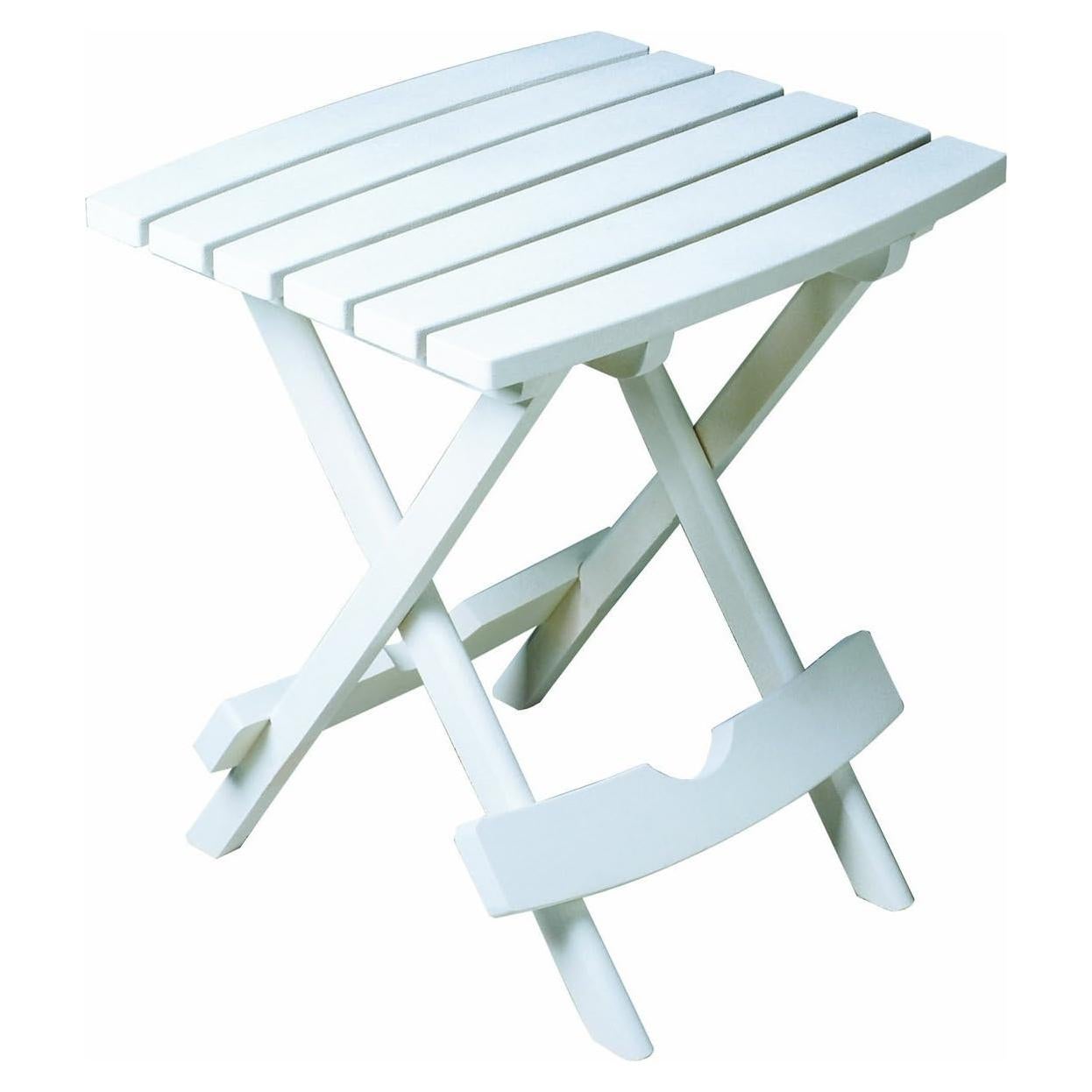 Mesa Lateral Plegable Plástica Adams Quik-Fold Blanca 50 cm