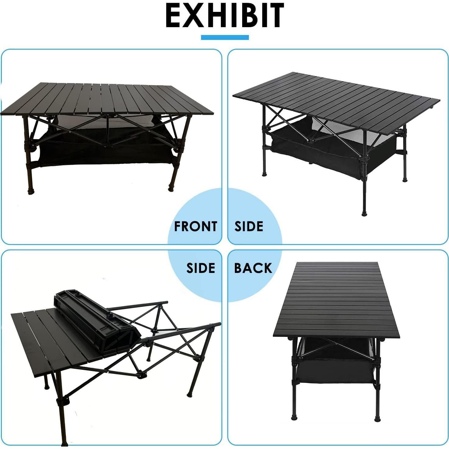 Mesa de Camping Plegable LEADALLWAY 95x55x50 cm para 4 Personas