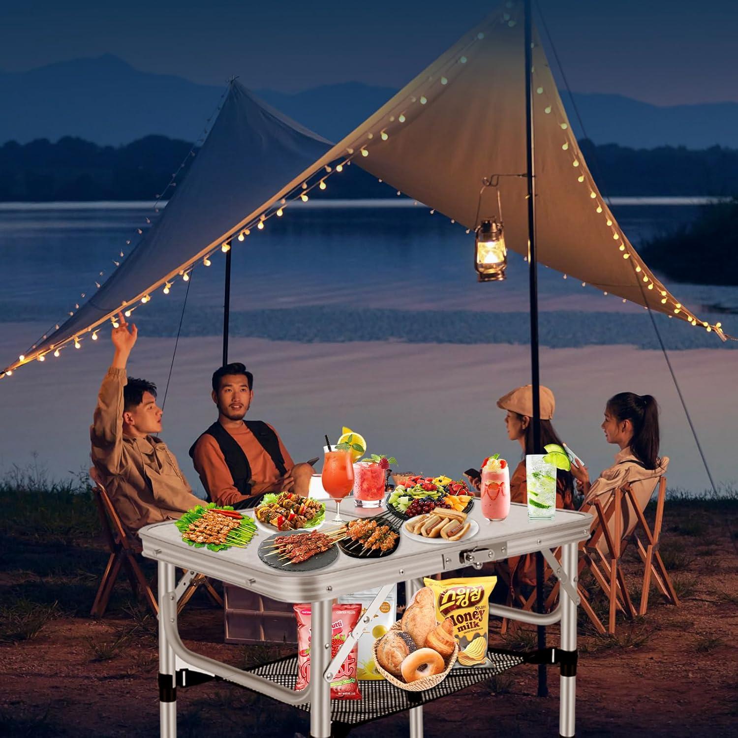 Mesa Plegable Portátil FAHKNS 3 Alturas Ajustables 60x40cm