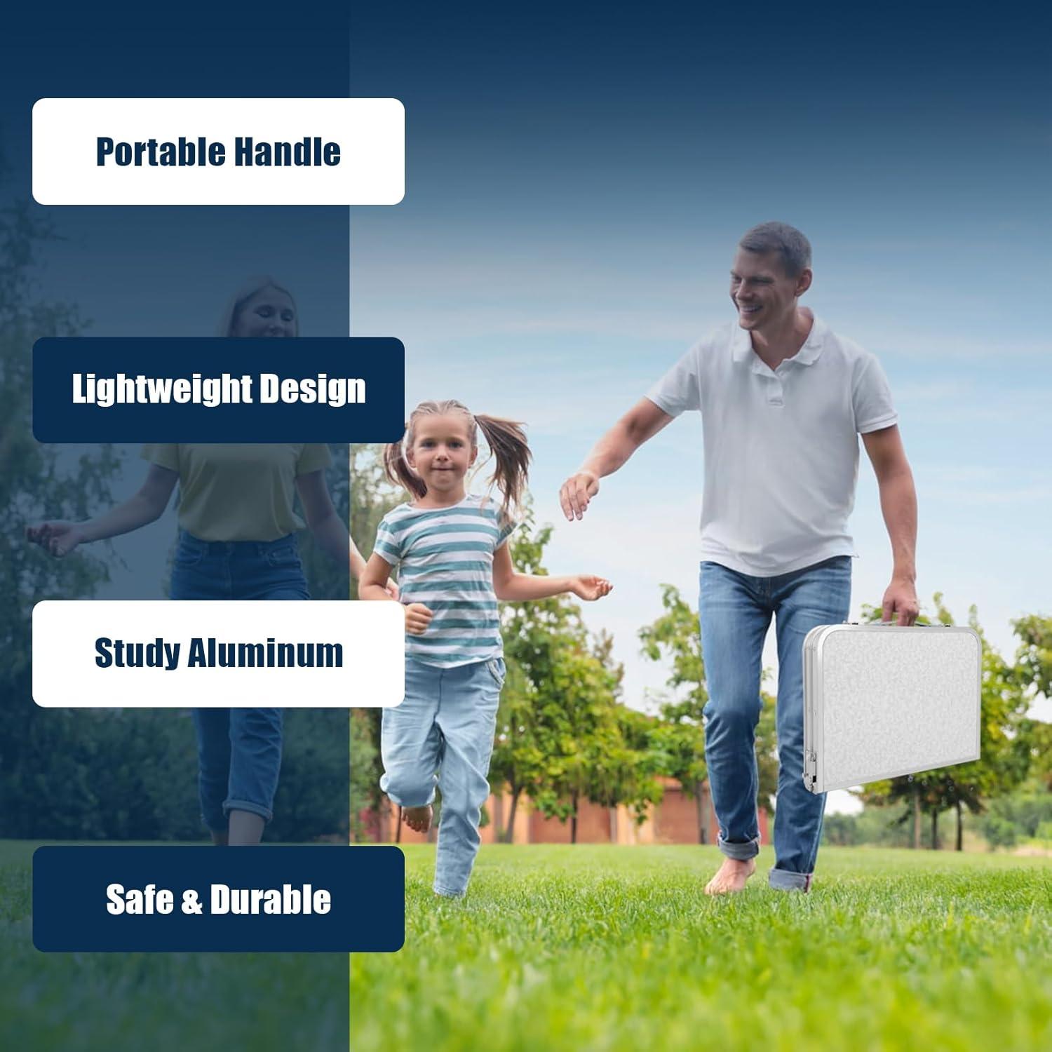 Mesa Plegable Portátil FAHKNS 3 Alturas Ajustables 60x40cm