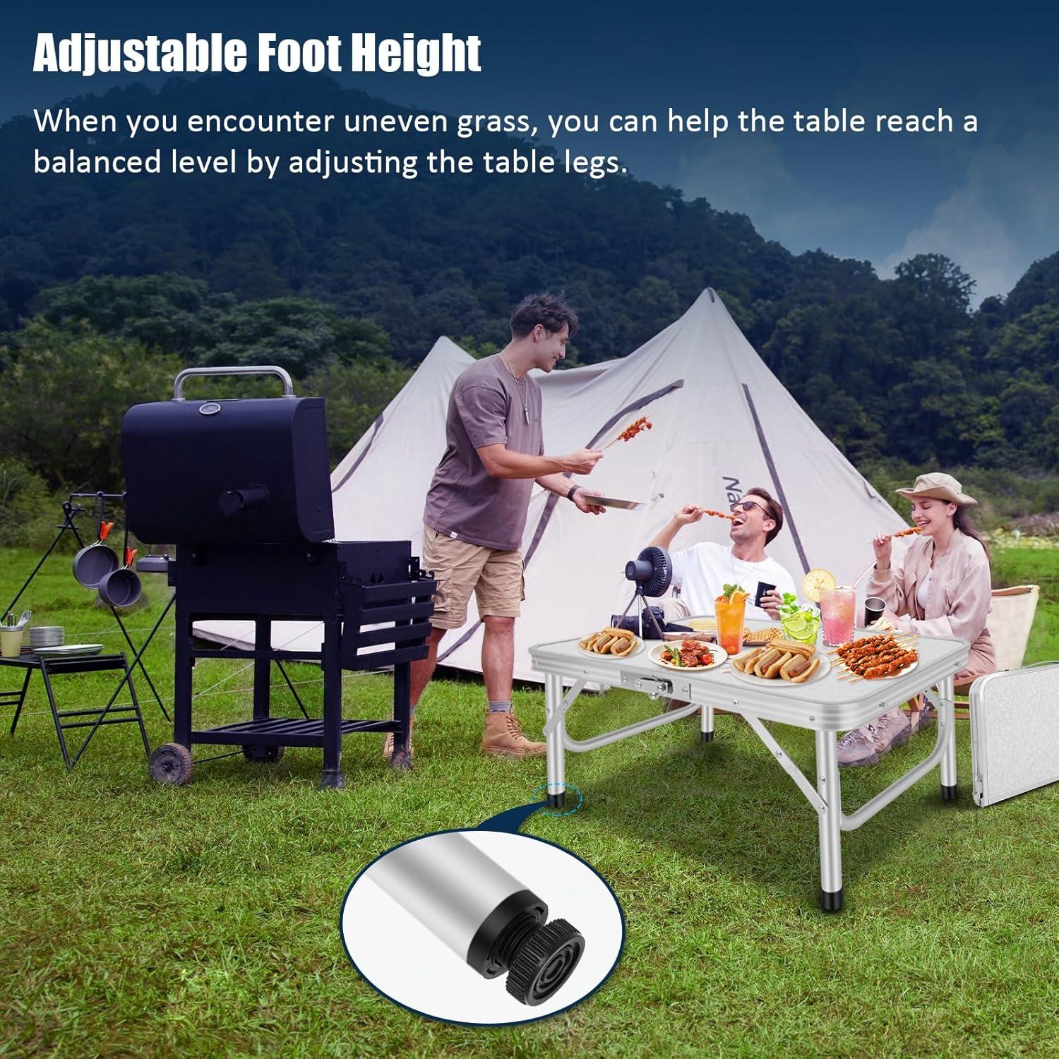 Mesa Plegable Portátil FAHKNS 3 Alturas Ajustables 60x40cm