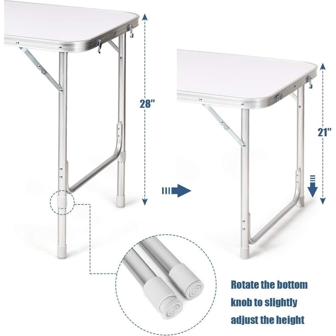 Mesa de Camping Plegable Goplus con Almacenamiento 71 cm
