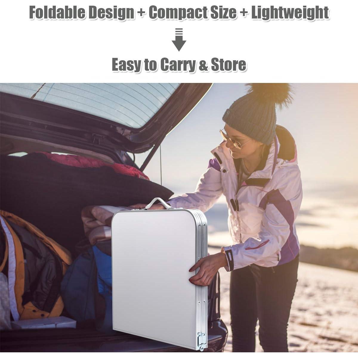 Mesa de Camping Plegable Goplus con Almacenamiento 71 cm