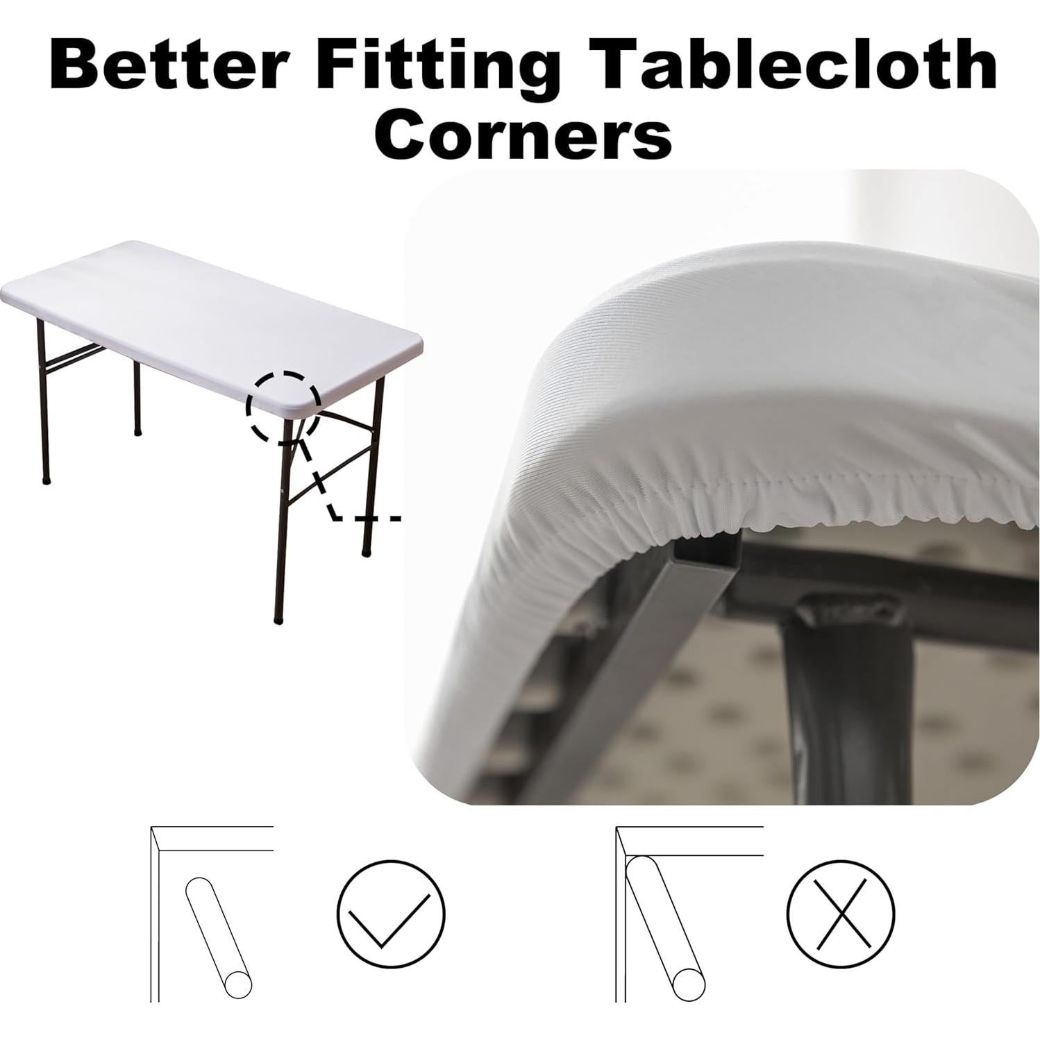 Mantel Ajustado Rectangular Viiamacki 76x152 cm Blanco Spandex