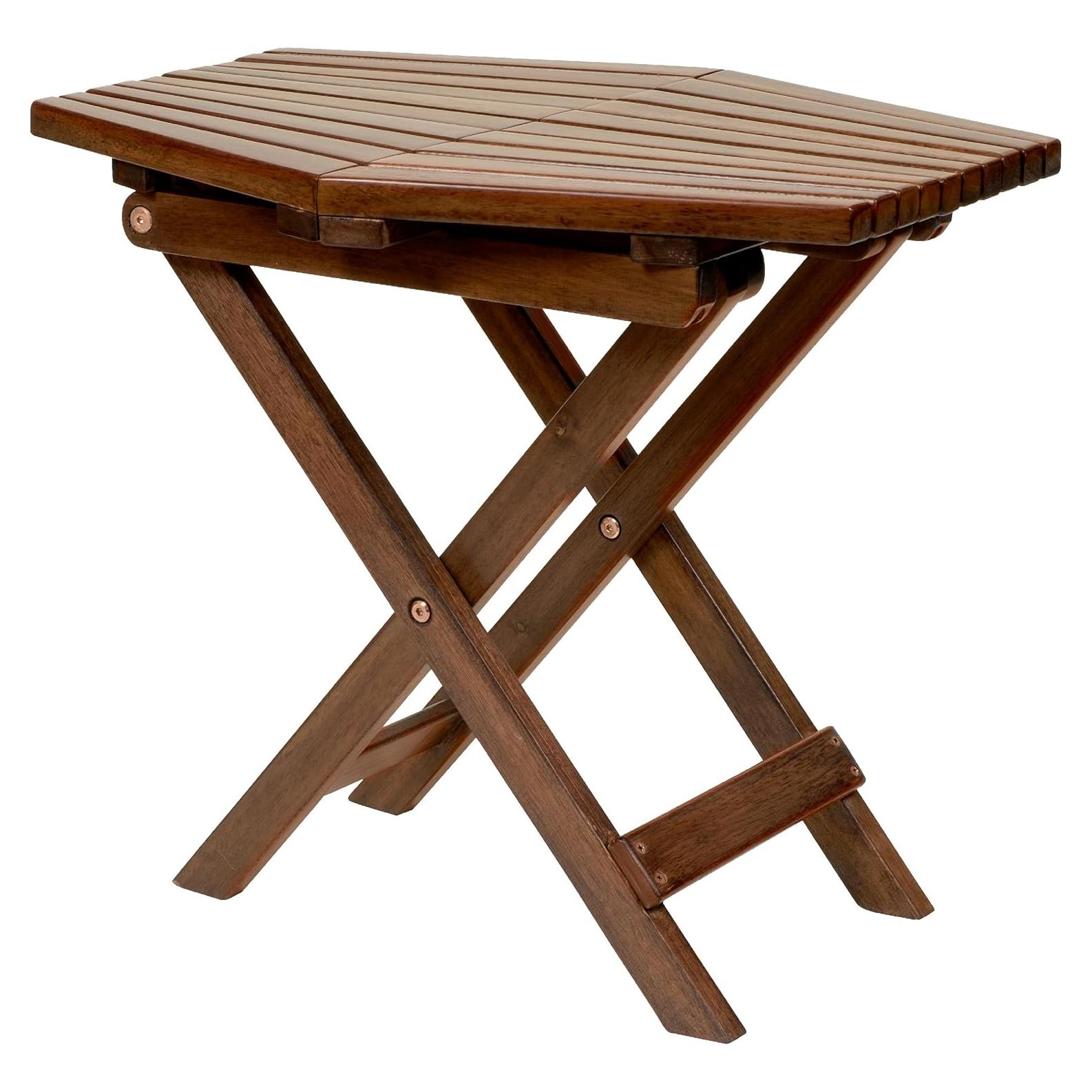 Mesa Plegable CleverMade Tamarack - Madera Acacia Canela