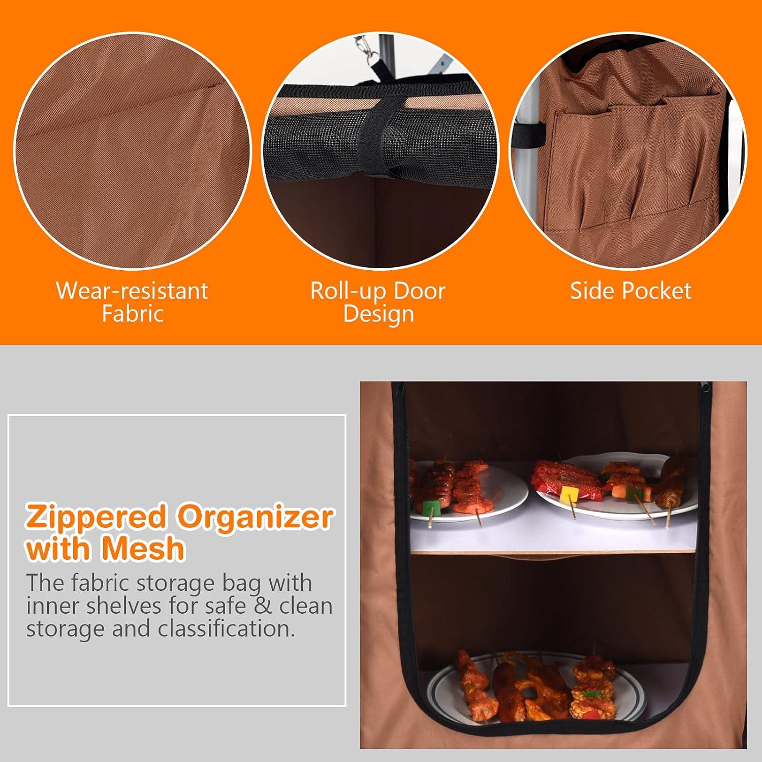 Mesa de Parrilla Plegable Giantex 146x46 cm con Paraviento