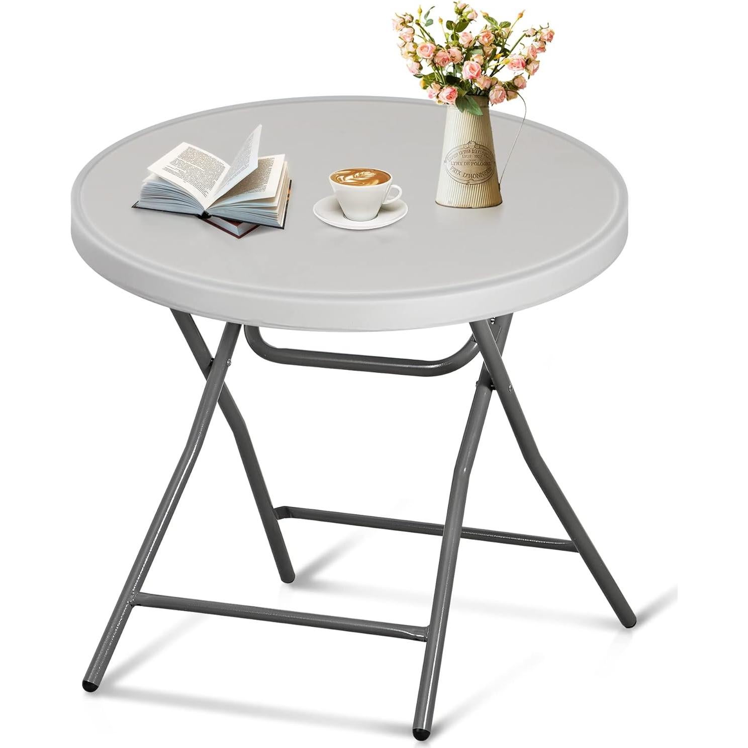 Mesa Plegable Redonda ZenStyle 81.3cm Blanca para Interior y Exterior