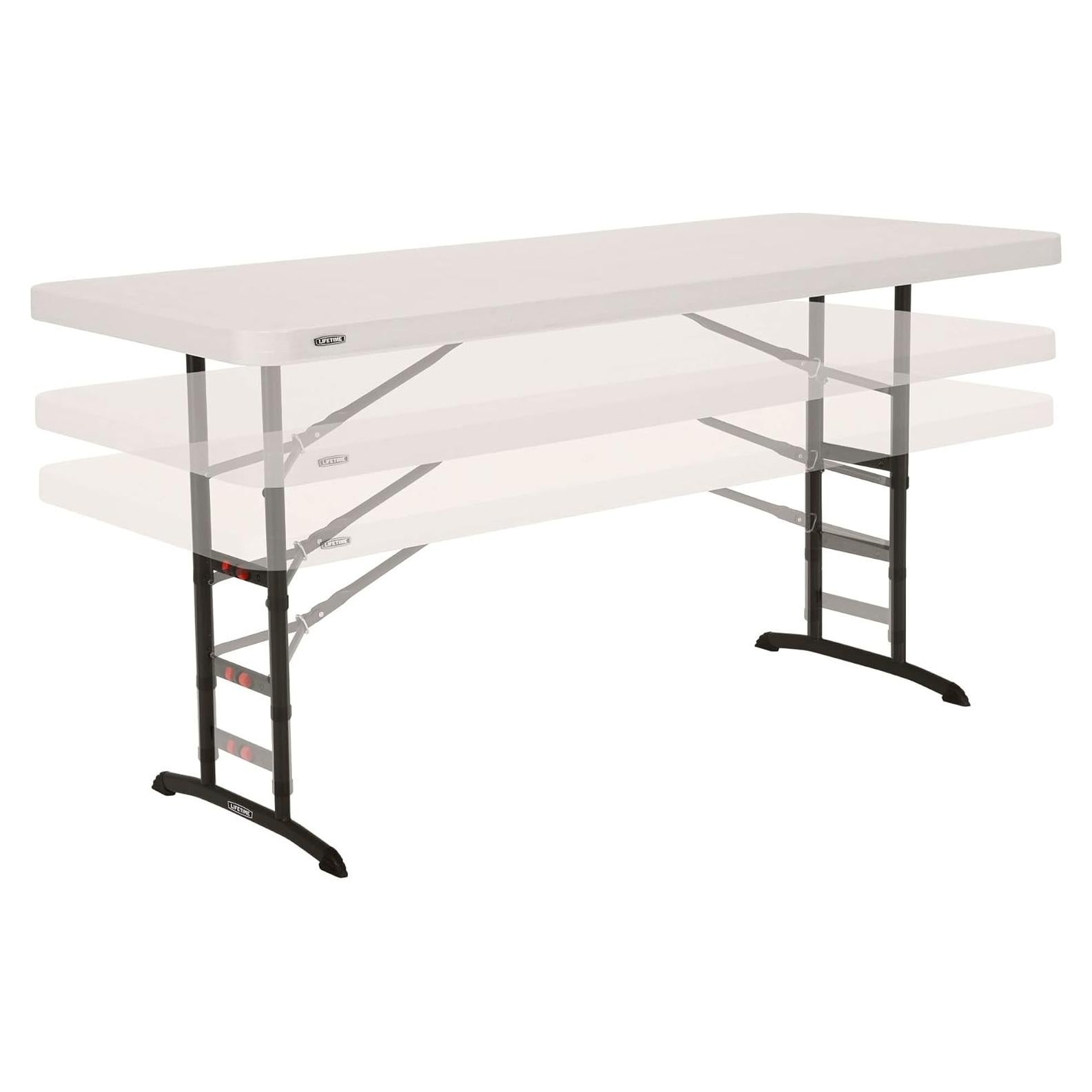 Lifetime Products 80565 Adjustable Height Folding Utility Table, 6' , Almond