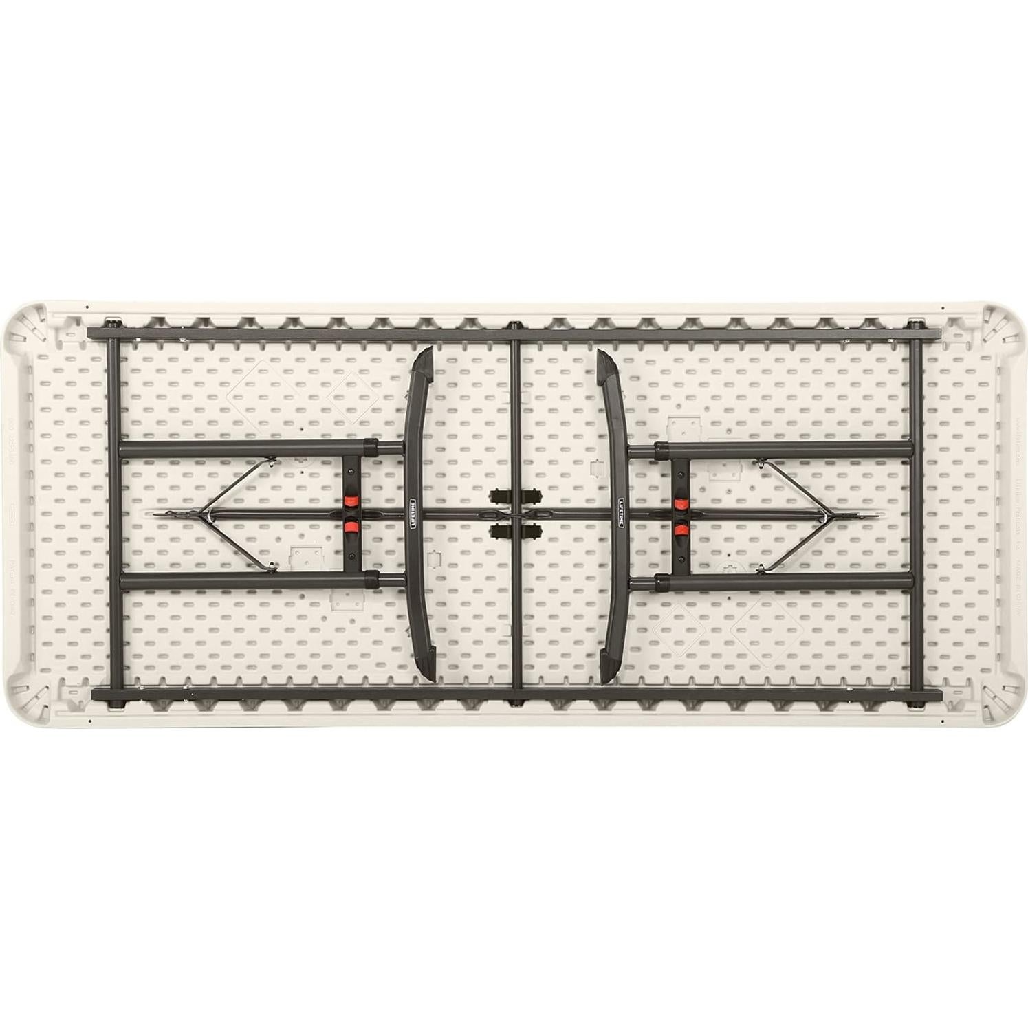 Lifetime Products 80565 Adjustable Height Folding Utility Table, 6' , Almond