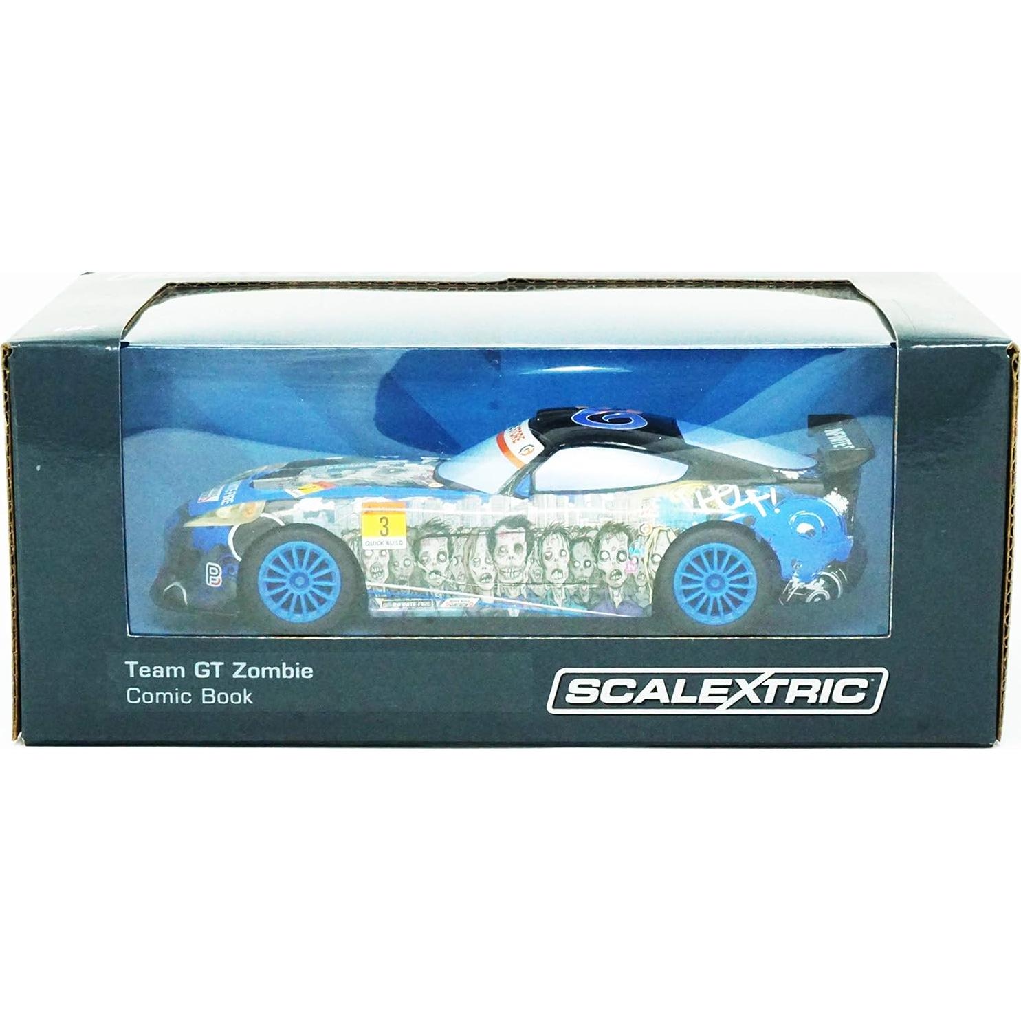 Coche Slot Scalextric Team GT Zombie 1:32 Negro y Azul