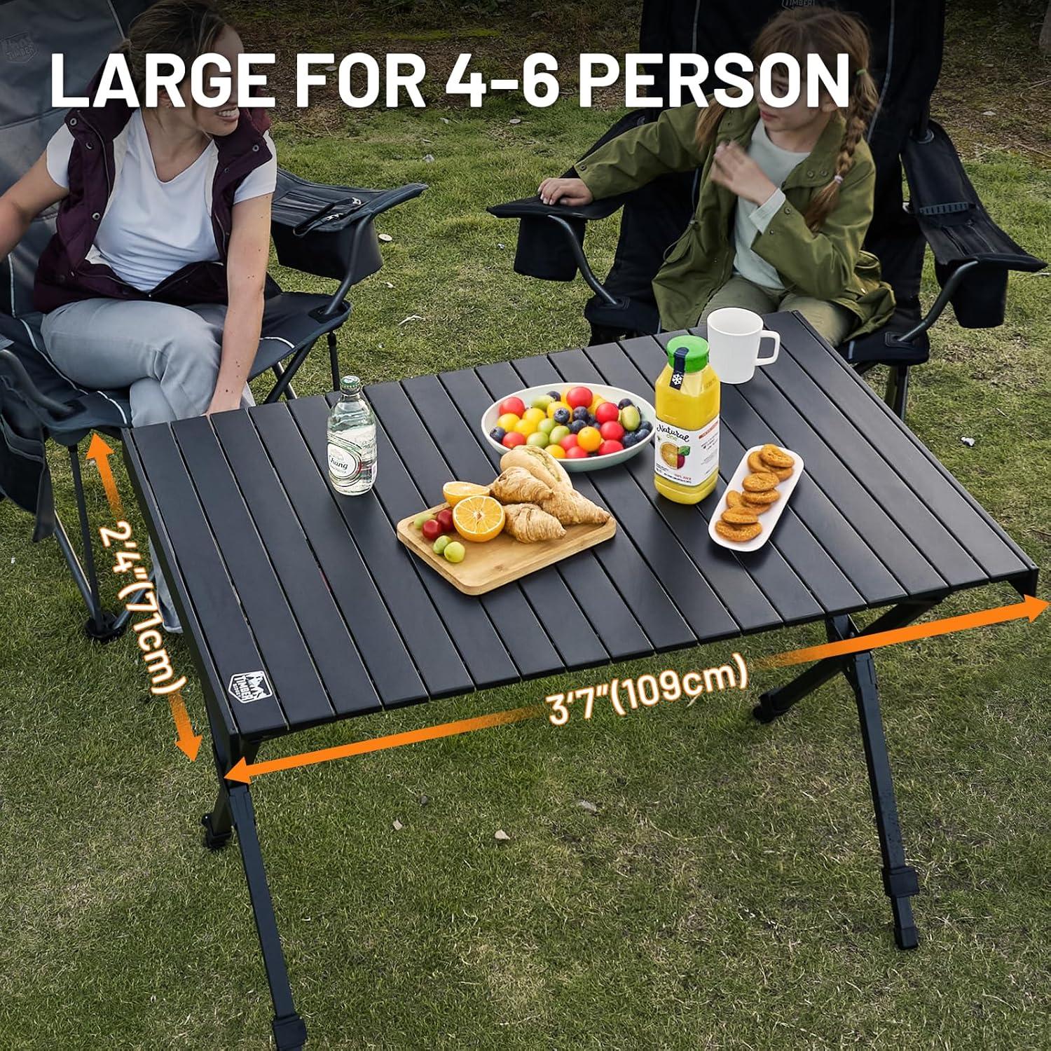 Mesa de Camping Plegable TIMBER RIDGE 109x71 cm 6 Personas